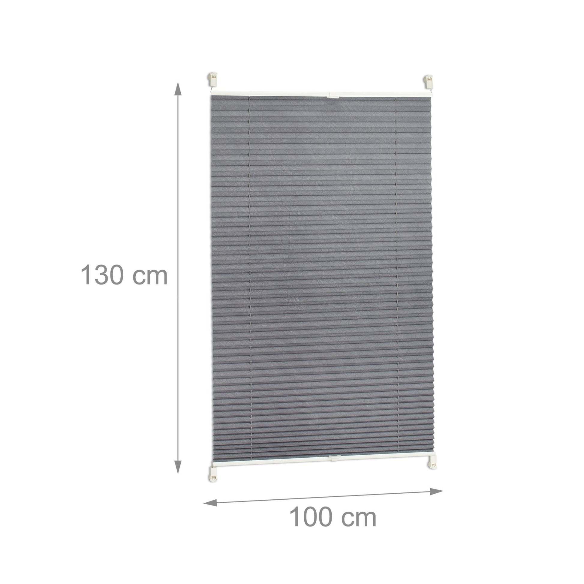 Plissee Rollo 100x130cm Grau von Relaxdays
