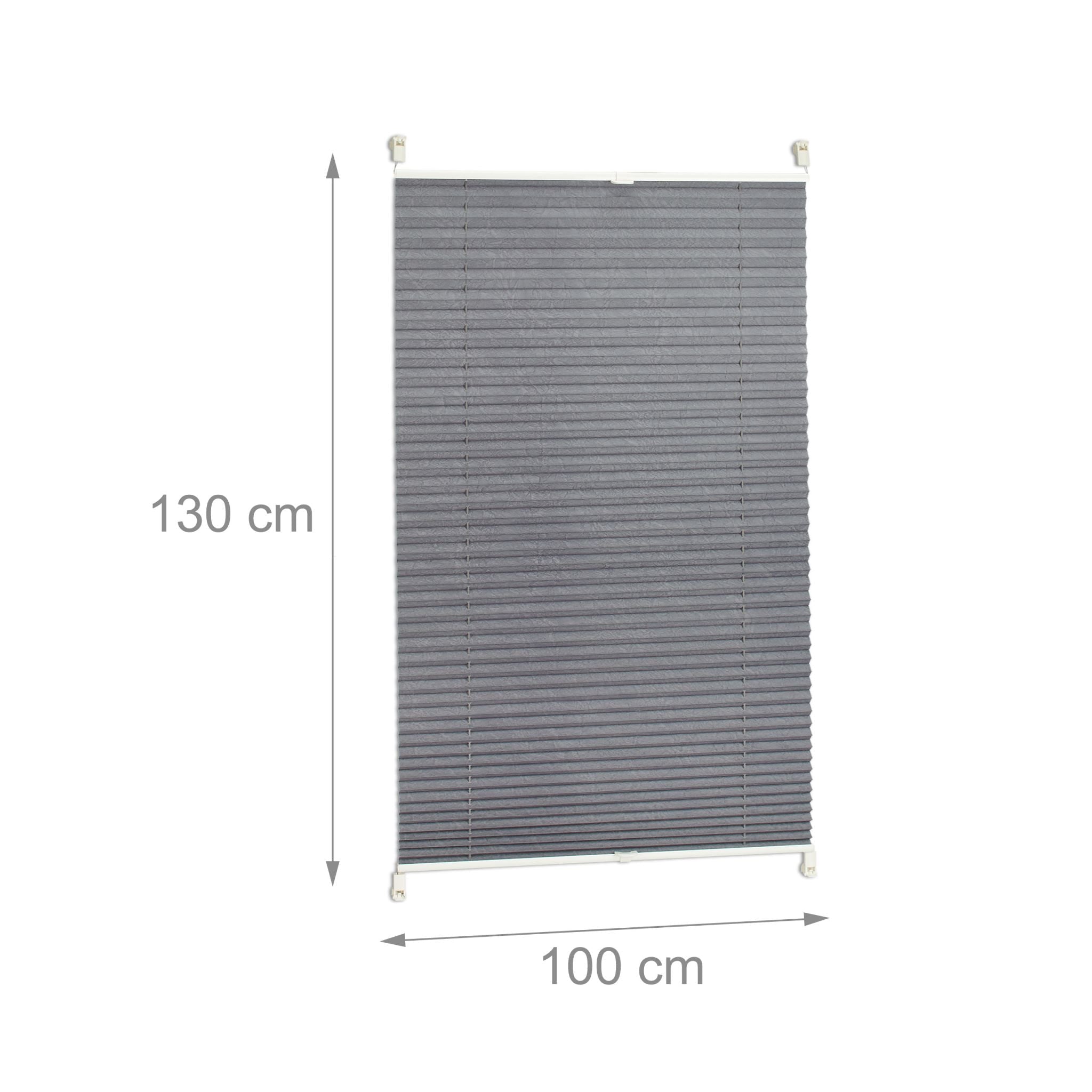 Plissee Rollo 100x130cm Grau von Relaxdays