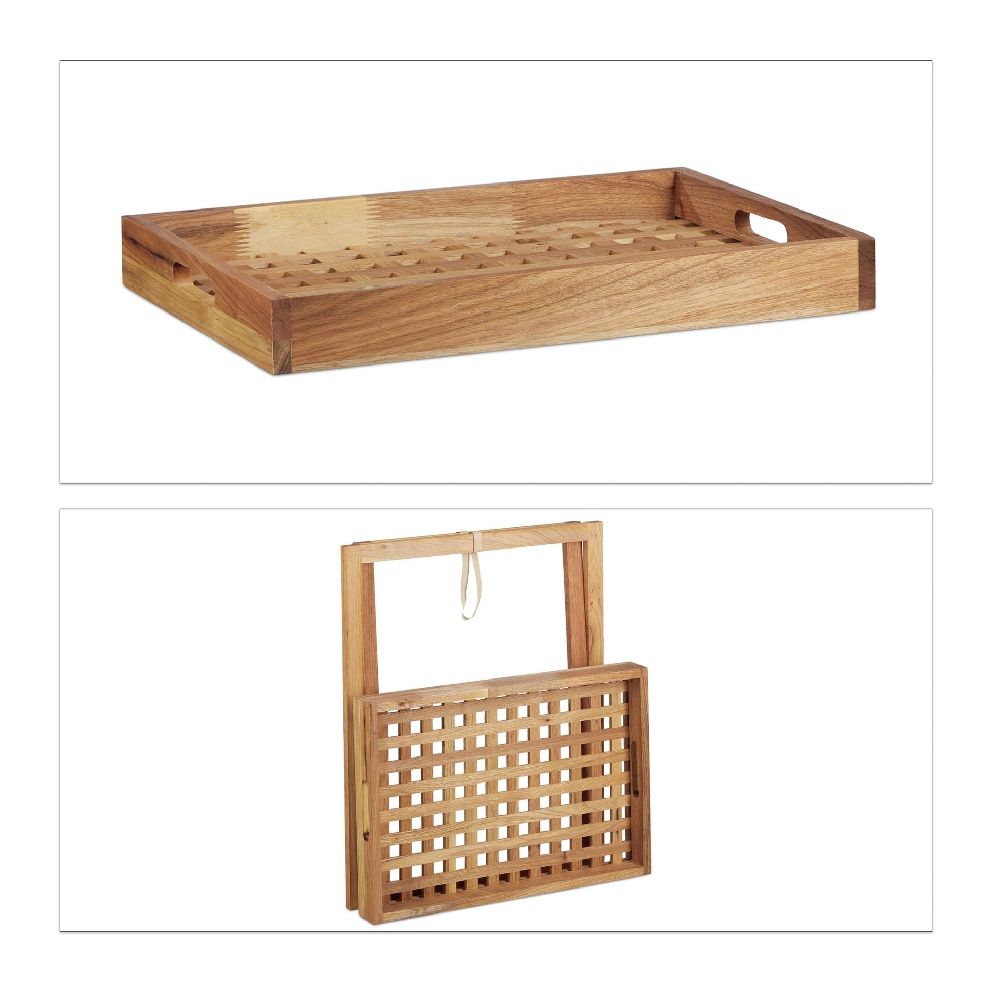 Tabletttisch klappbar Walnuss Hellbraun von Relaxdays