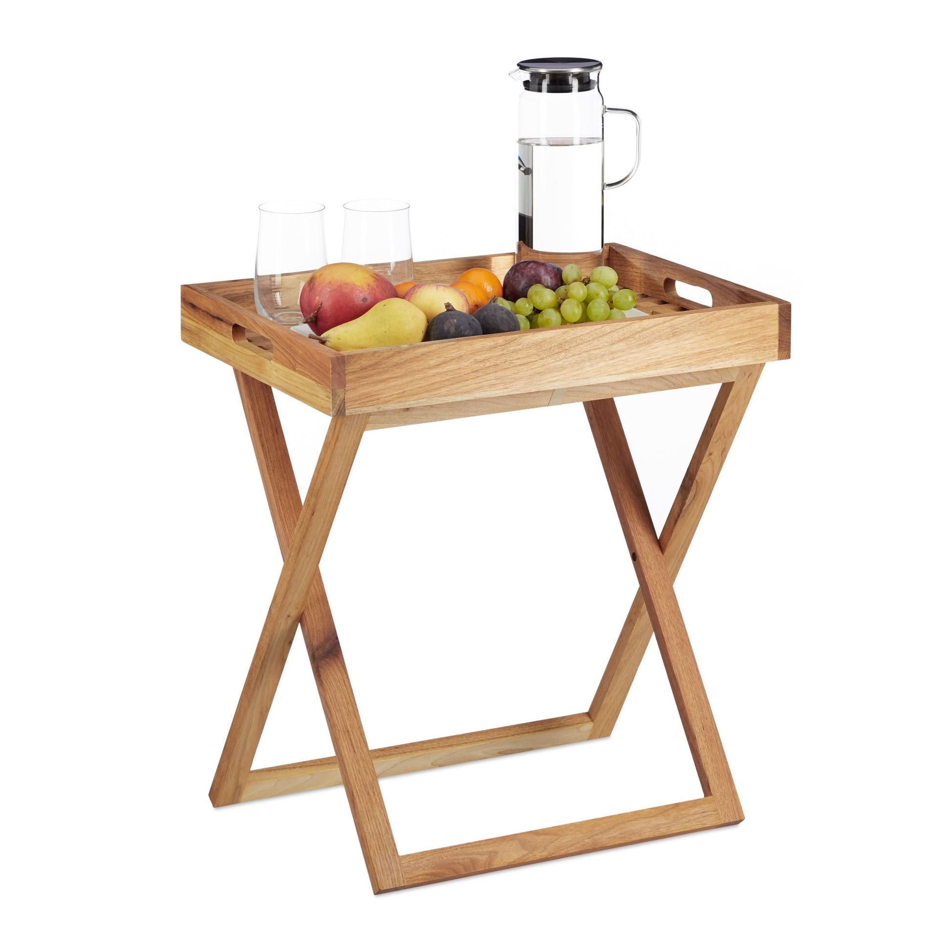Tabletttisch klappbar Walnuss Hellbraun von Relaxdays