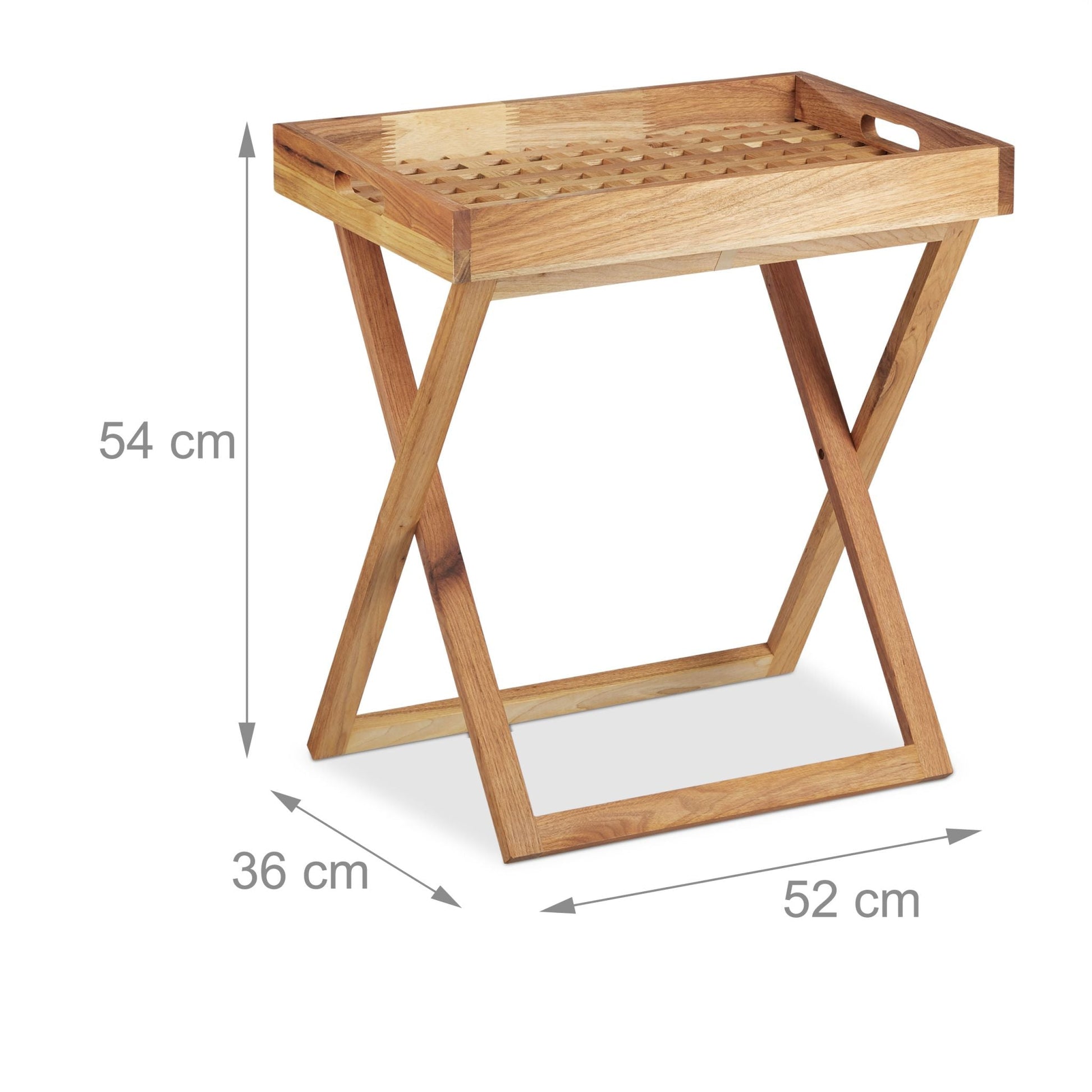 Tabletttisch klappbar Walnuss Hellbraun von Relaxdays