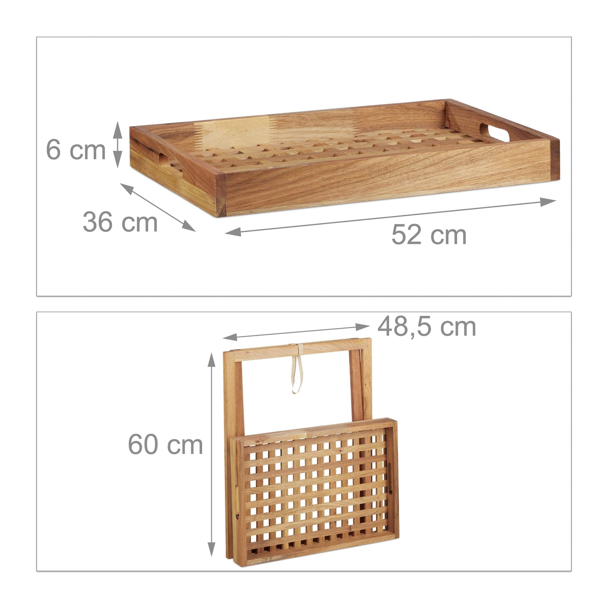Tabletttisch klappbar Walnuss Hellbraun von Relaxdays