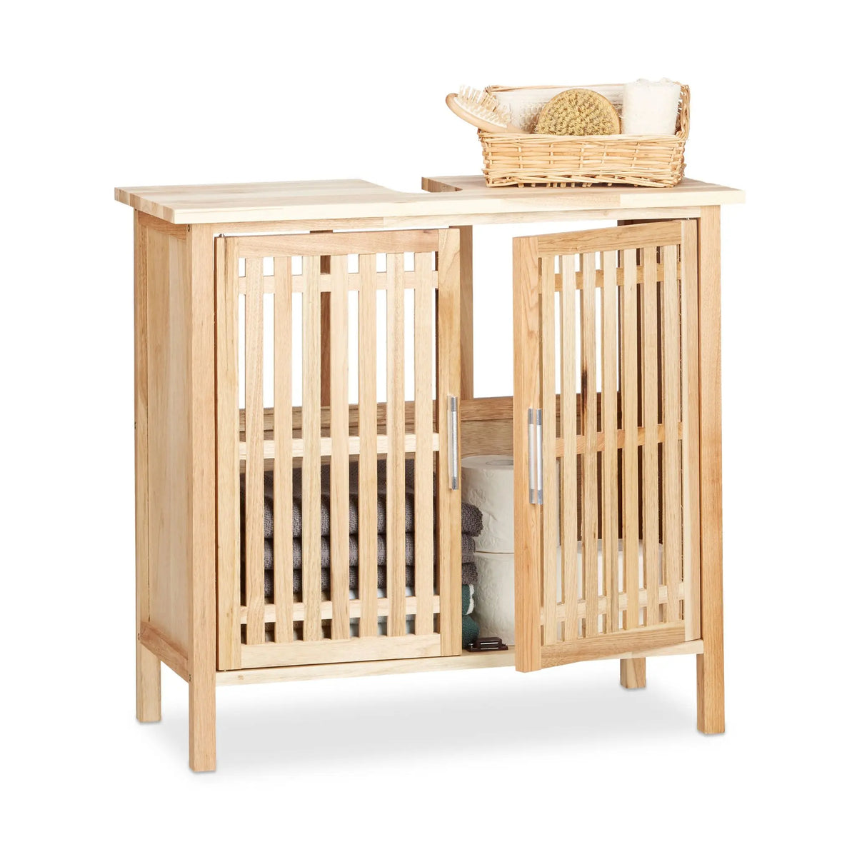 Waschbeckenunterschrank stehend Hellbraun von Relaxdays