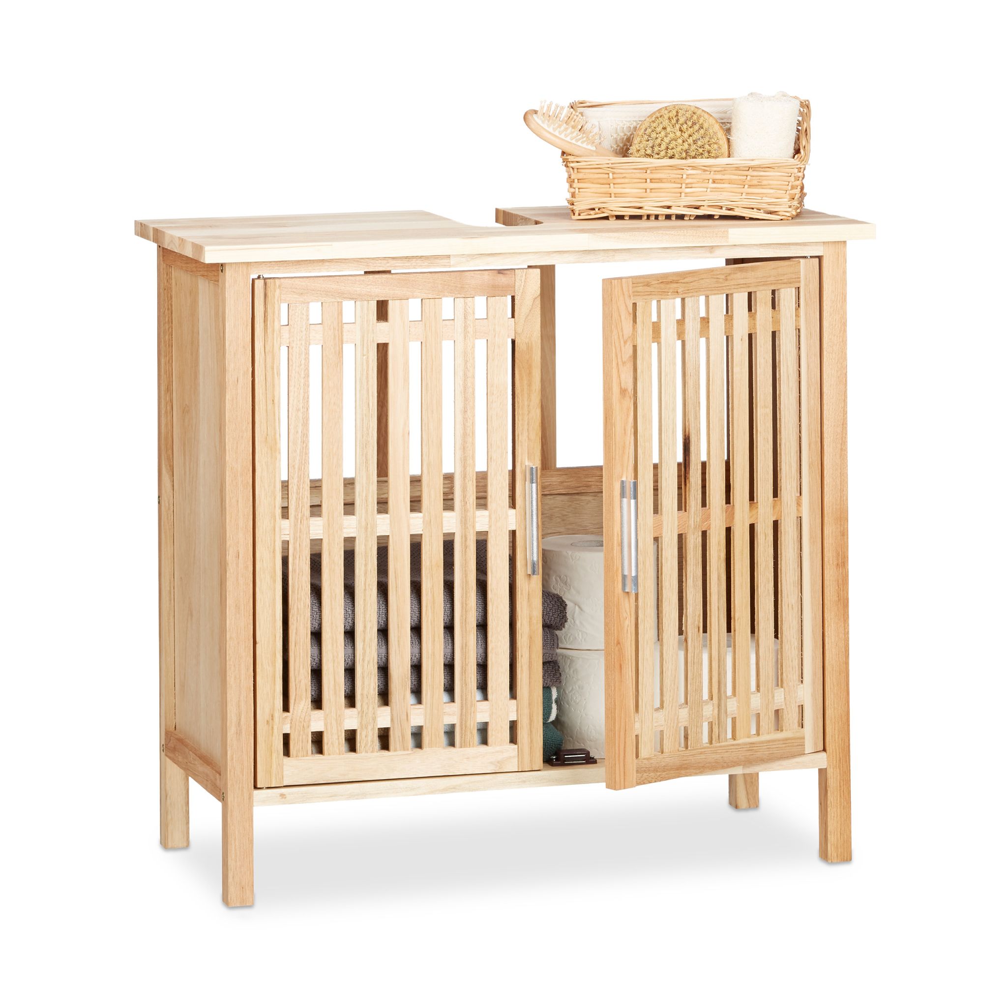 Waschbeckenunterschrank stehend Hellbraun von Relaxdays
