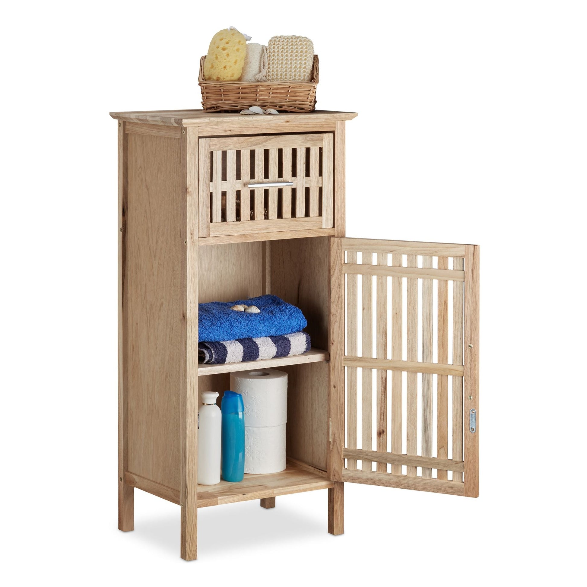 Badschrank Walnuss freistehend Hellbraun von Relaxdays