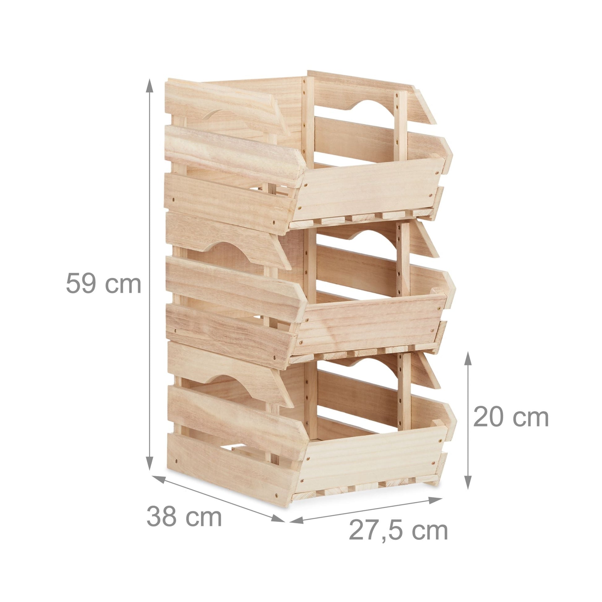 Stapelkisten Holz Hellbraun von Relaxdays