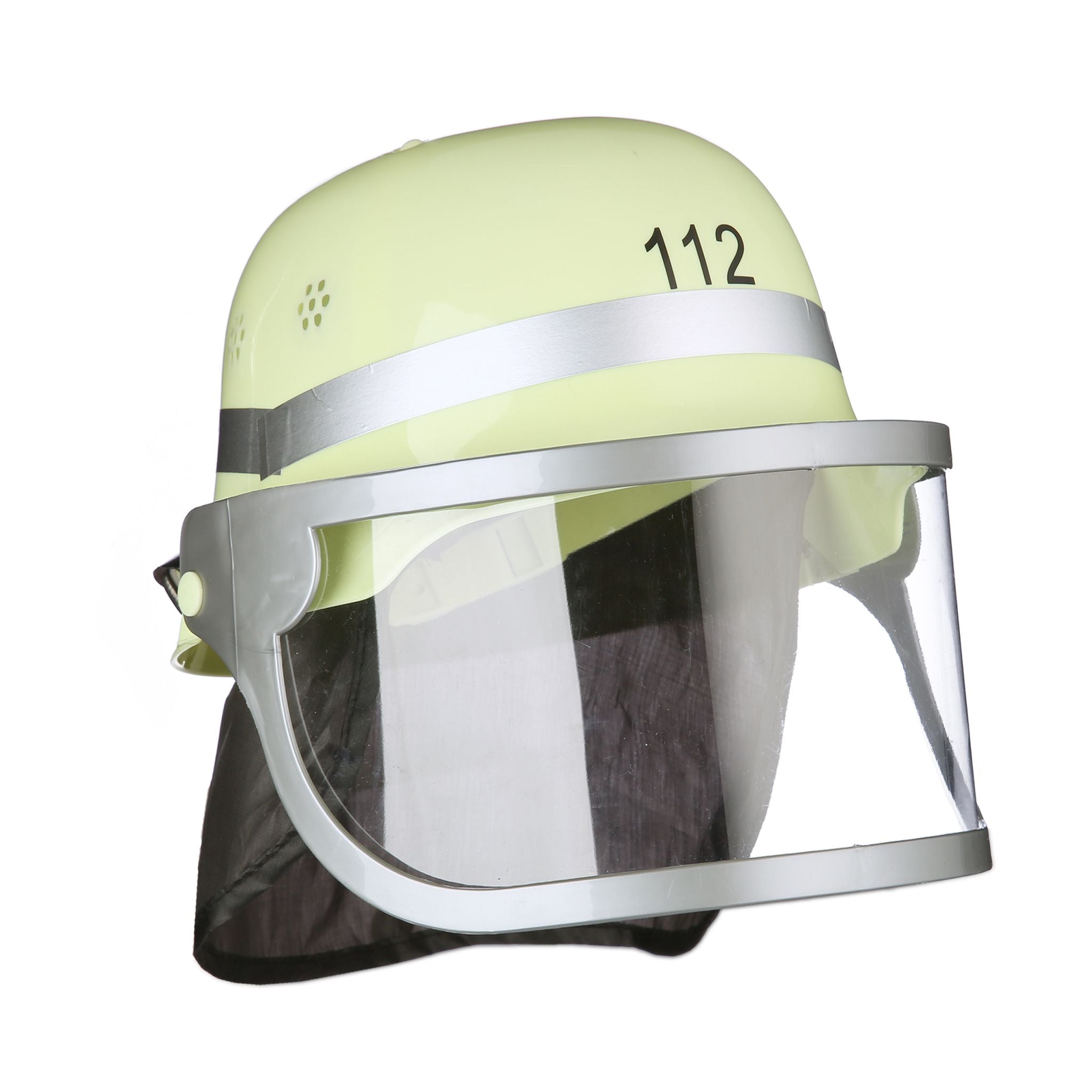 Feuerwehrhelm 112 Gelb-Schwarz-Silber von Relaxdays