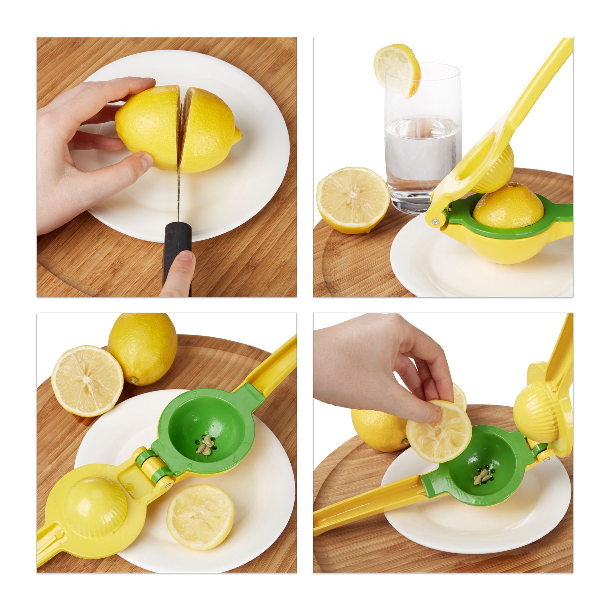 Zitruspresse manuell 2 in 1 Gelb-Grün von Relaxdays