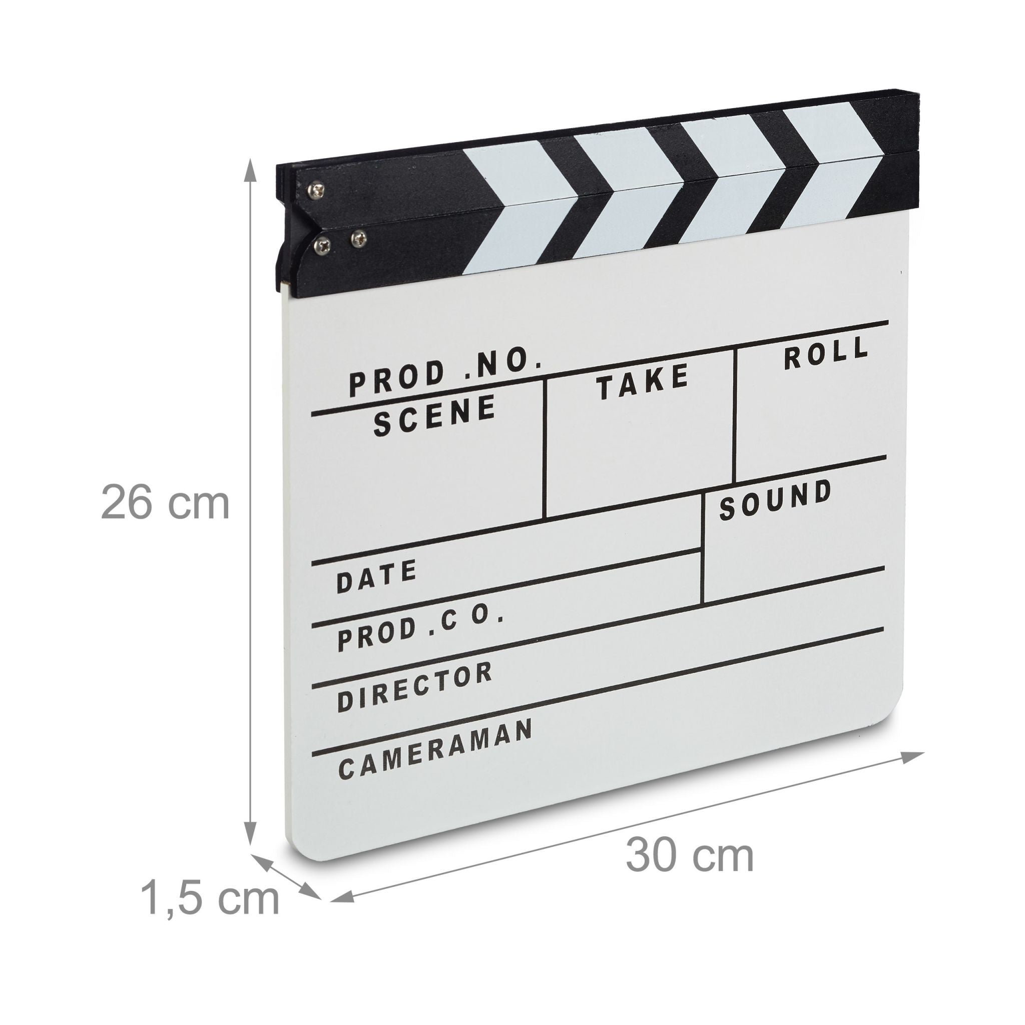 Filmklappe Weiss-Schwarz von Relaxdays