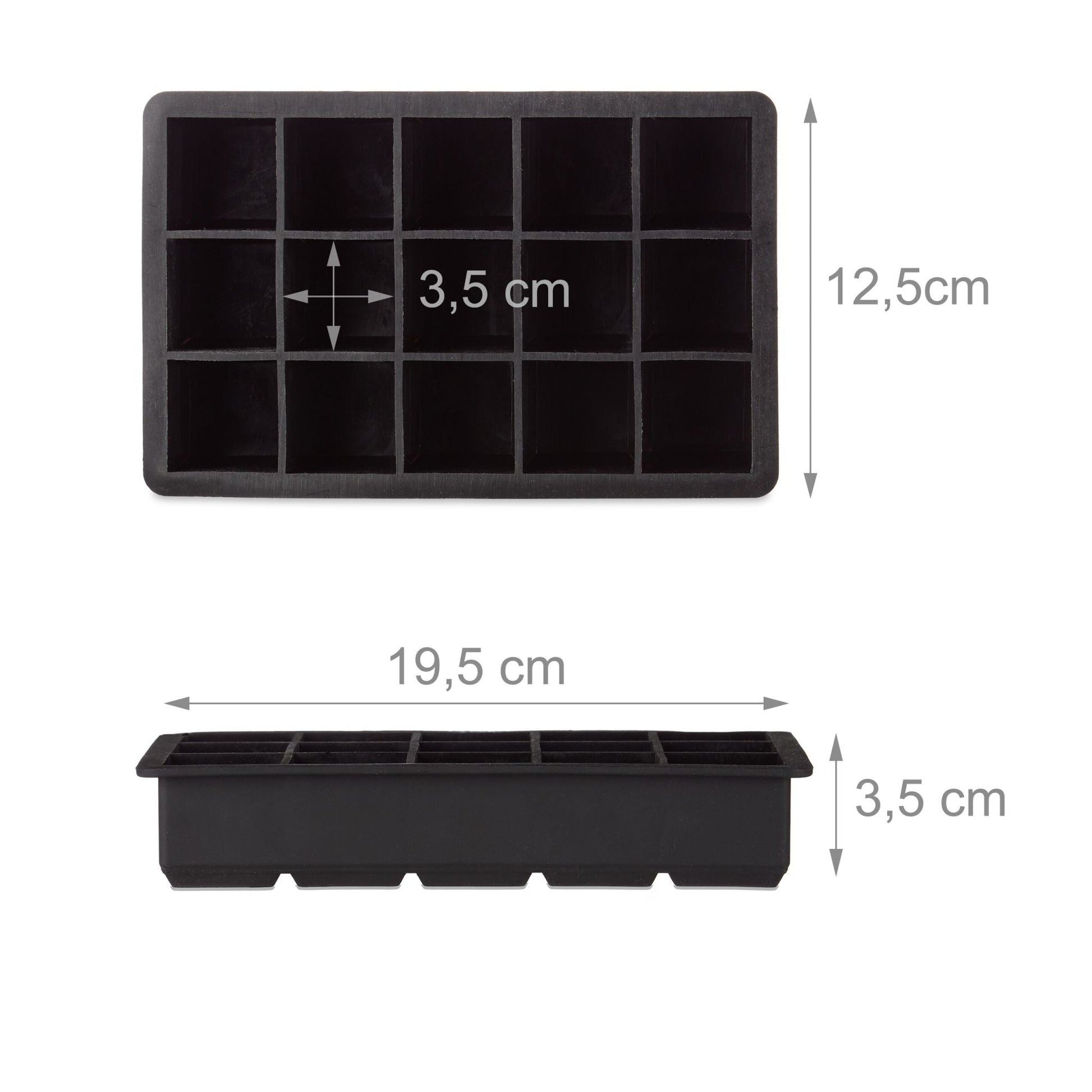 Eiswürfelform Silikon 3,5cm Schwarz von Relaxdays