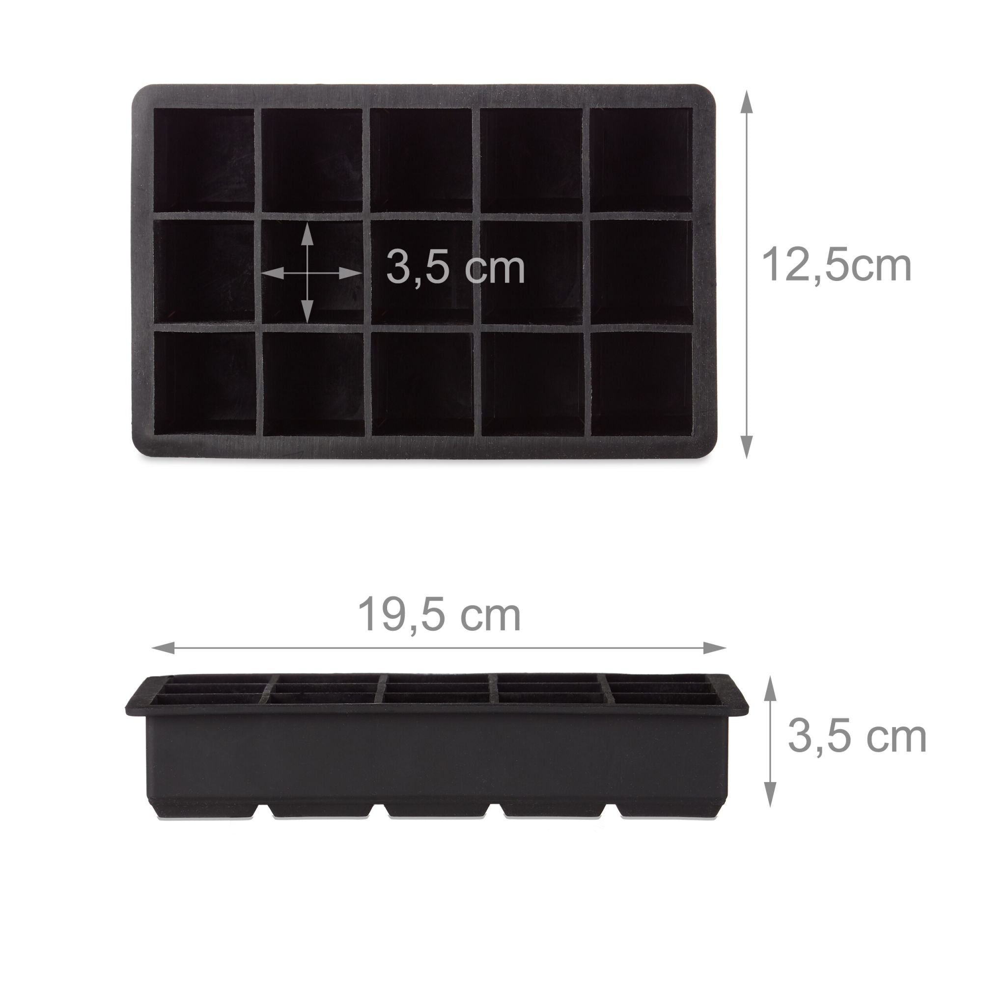 Eiswürfelform Silikon 3,5cm Schwarz von Relaxdays
