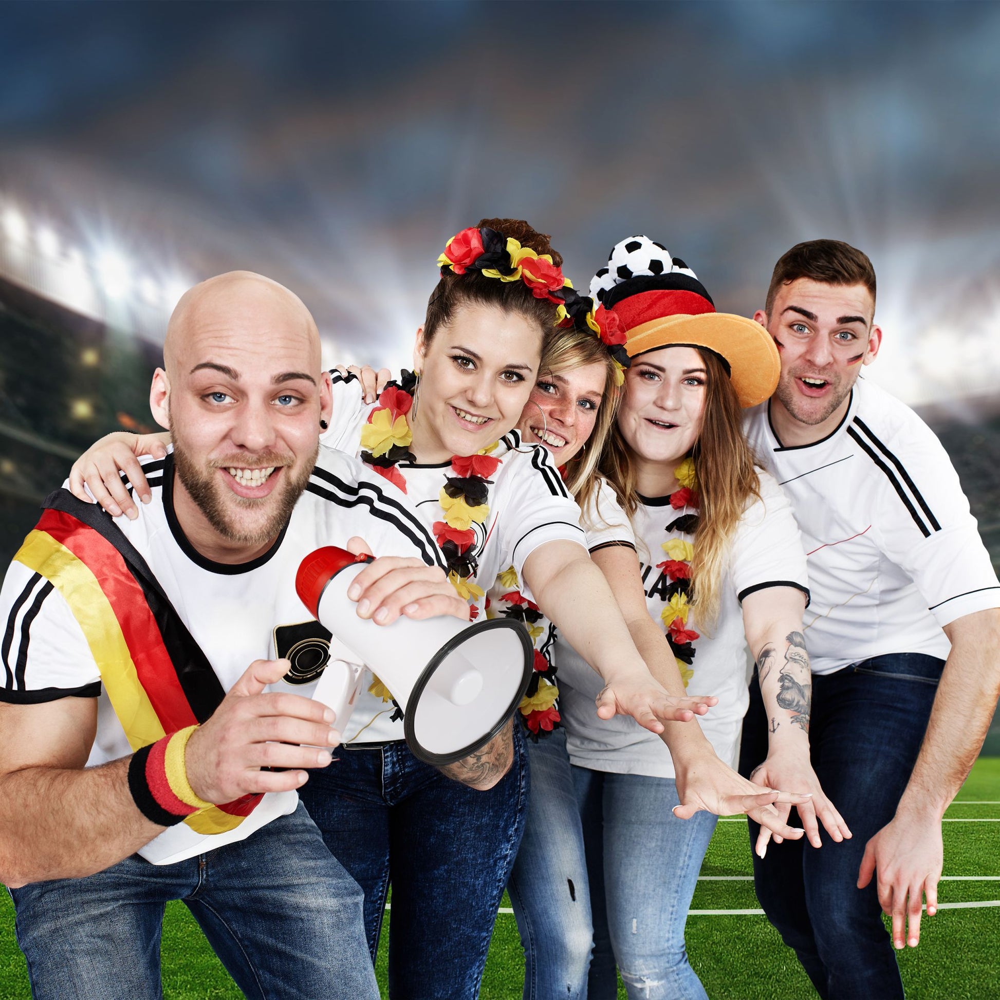 Megafon Stadion Weiss-Rot-Schwarz von Relaxdays