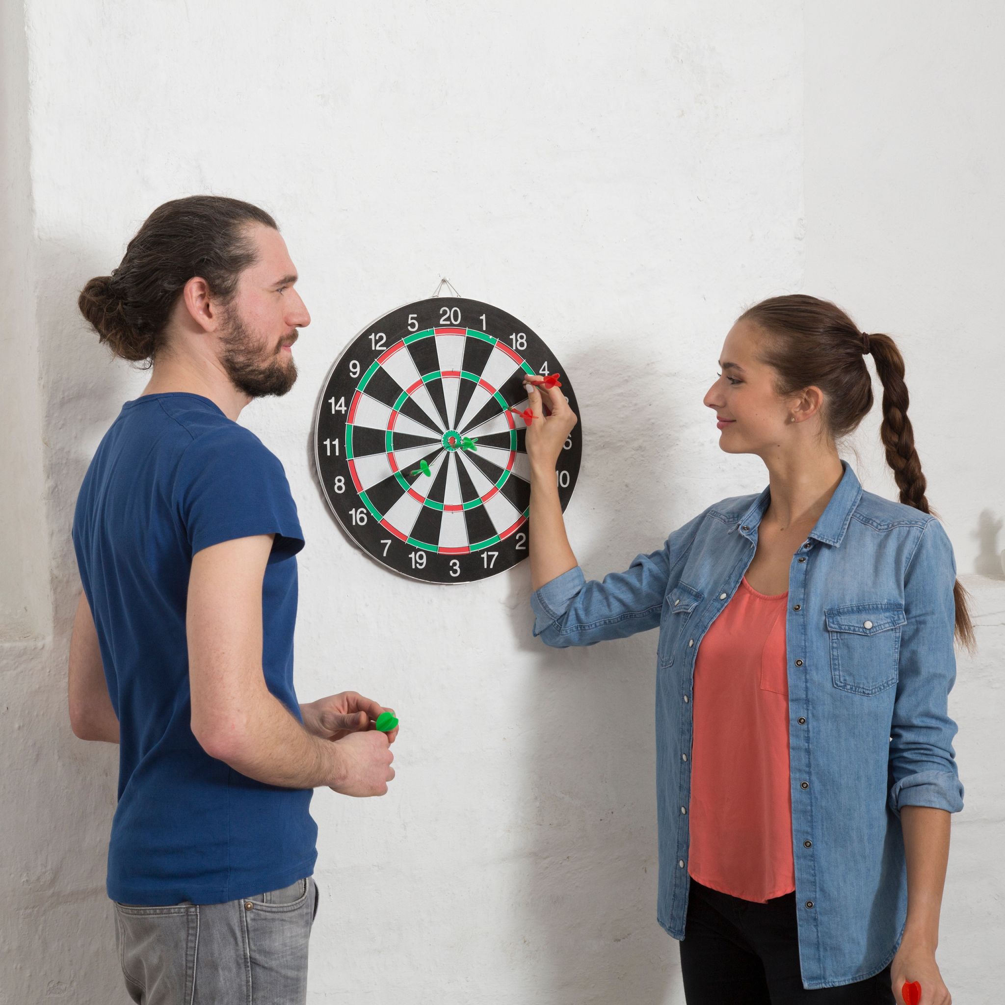 Dartscheibe Soft Darts 42cm Weiss-Rot-Schwarz von Relaxdays