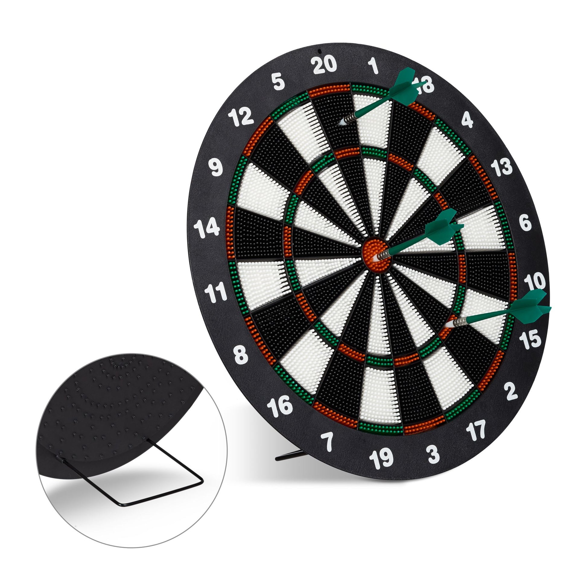 Dartscheibe Soft Darts 42cm Weiss-Rot-Schwarz von Relaxdays