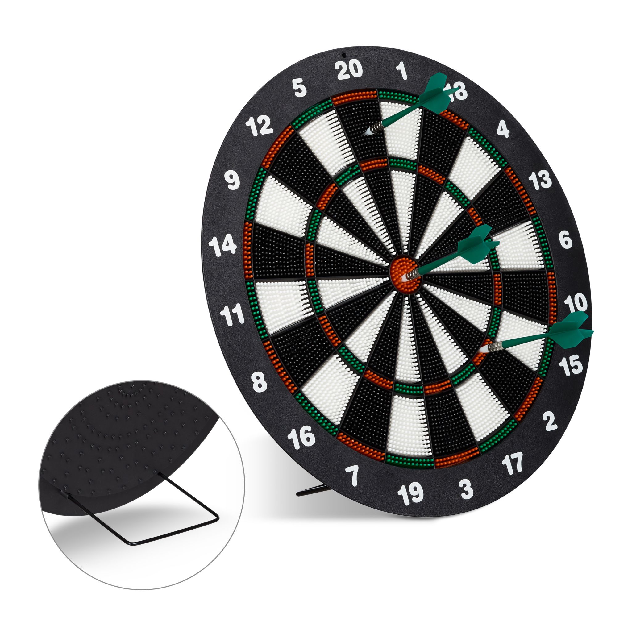 Dartscheibe Soft Darts 42cm Weiss-Rot-Schwarz von Relaxdays