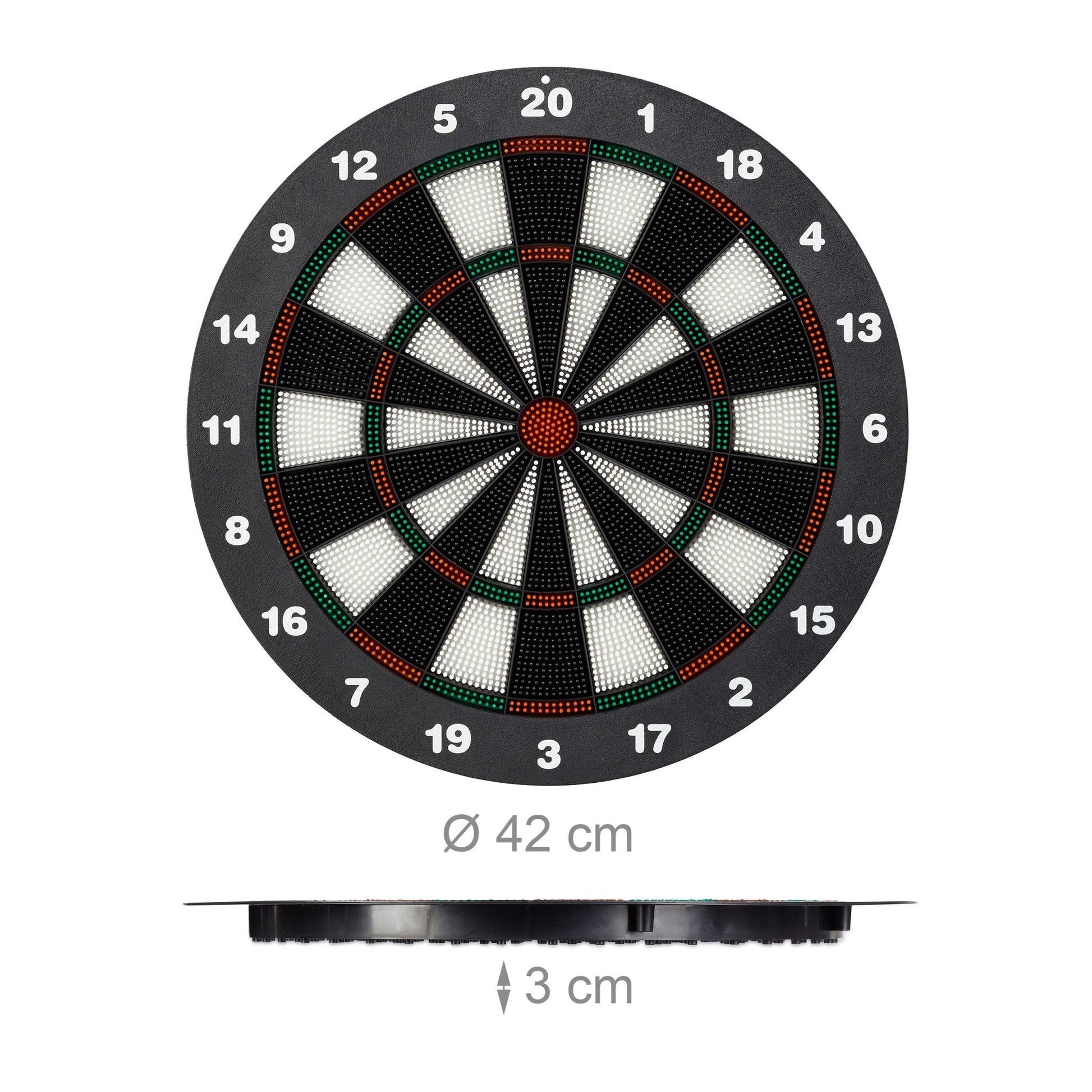Dartscheibe Soft Darts 42cm Weiss-Rot-Schwarz von Relaxdays