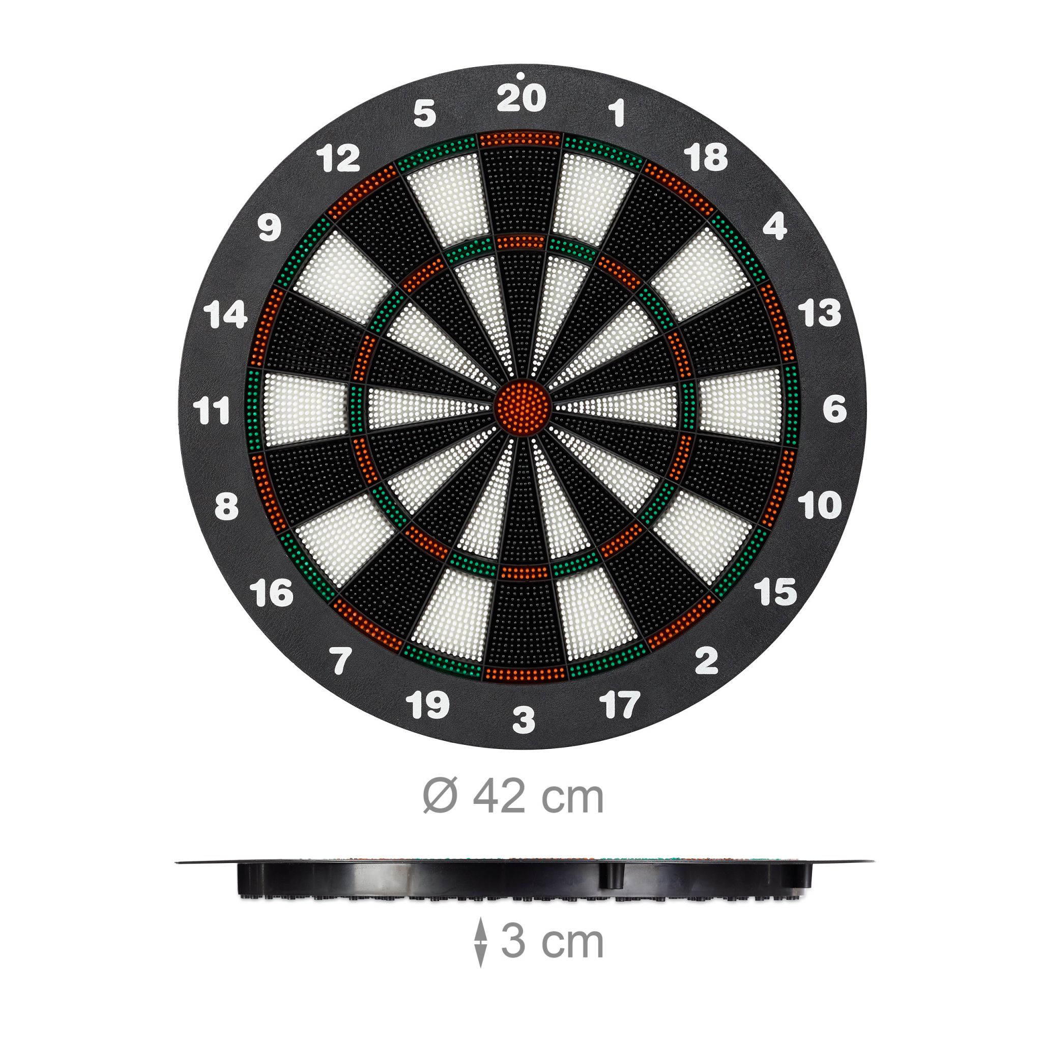 Dartscheibe Soft Darts 42cm Weiss-Rot-Schwarz von Relaxdays