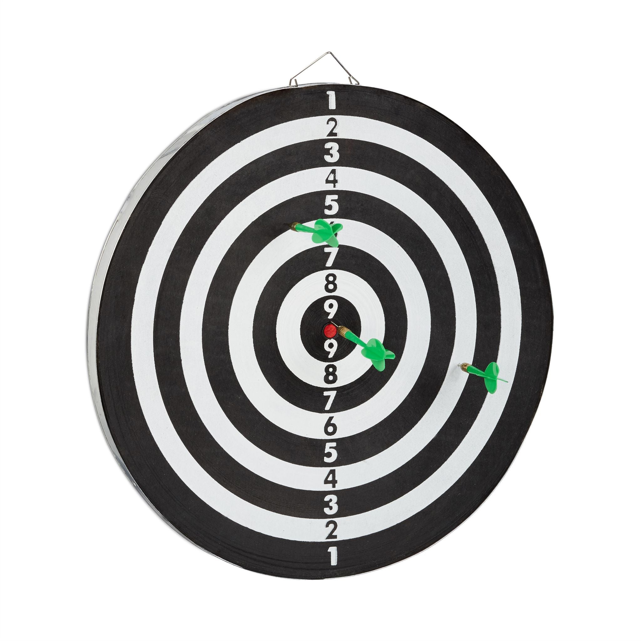 Dartscheibe Board X2 mit Pfeilen Weiss-Grün-Schwarz von Relaxdays