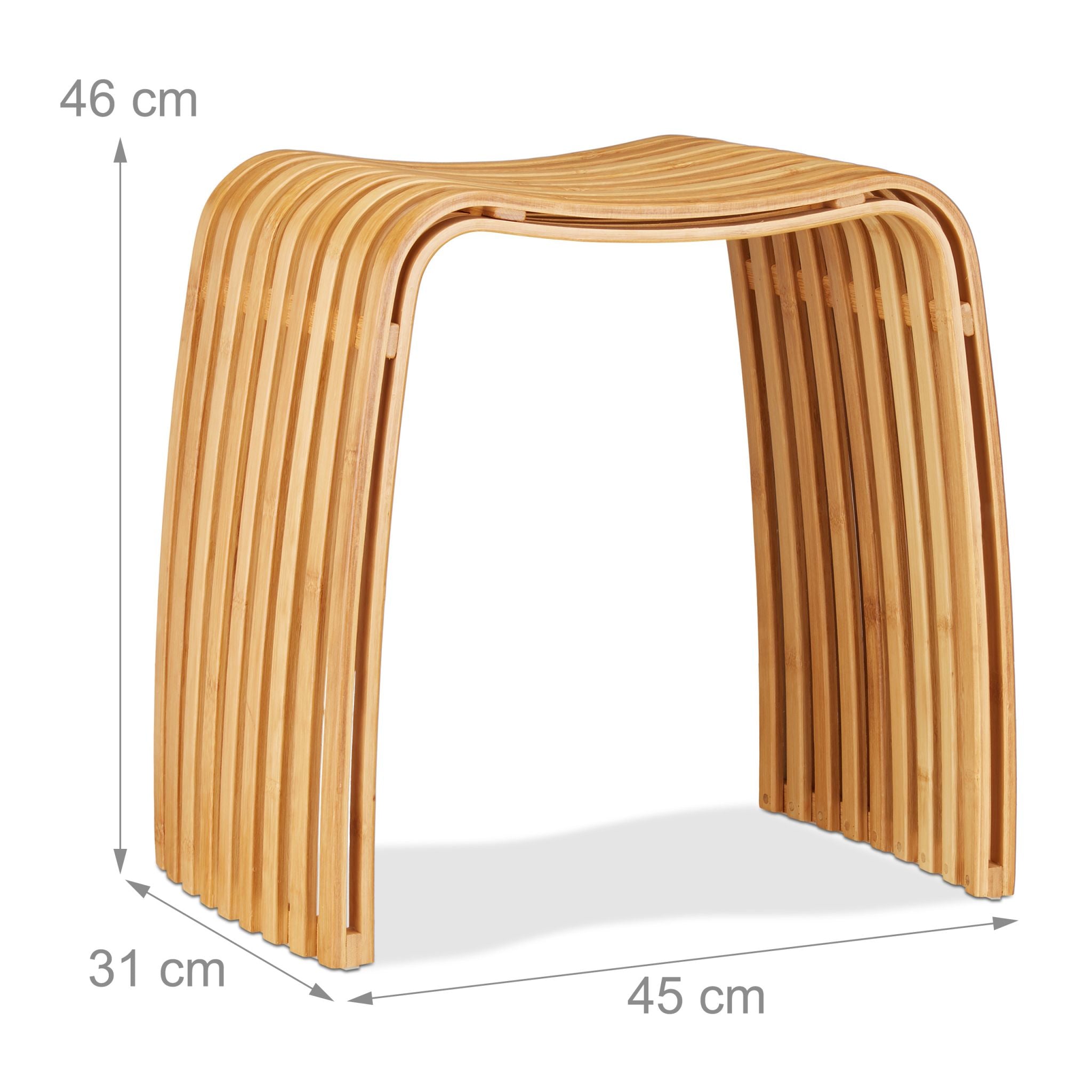 Garderoben Hocker Bambus Design Hellbraun von Relaxdays