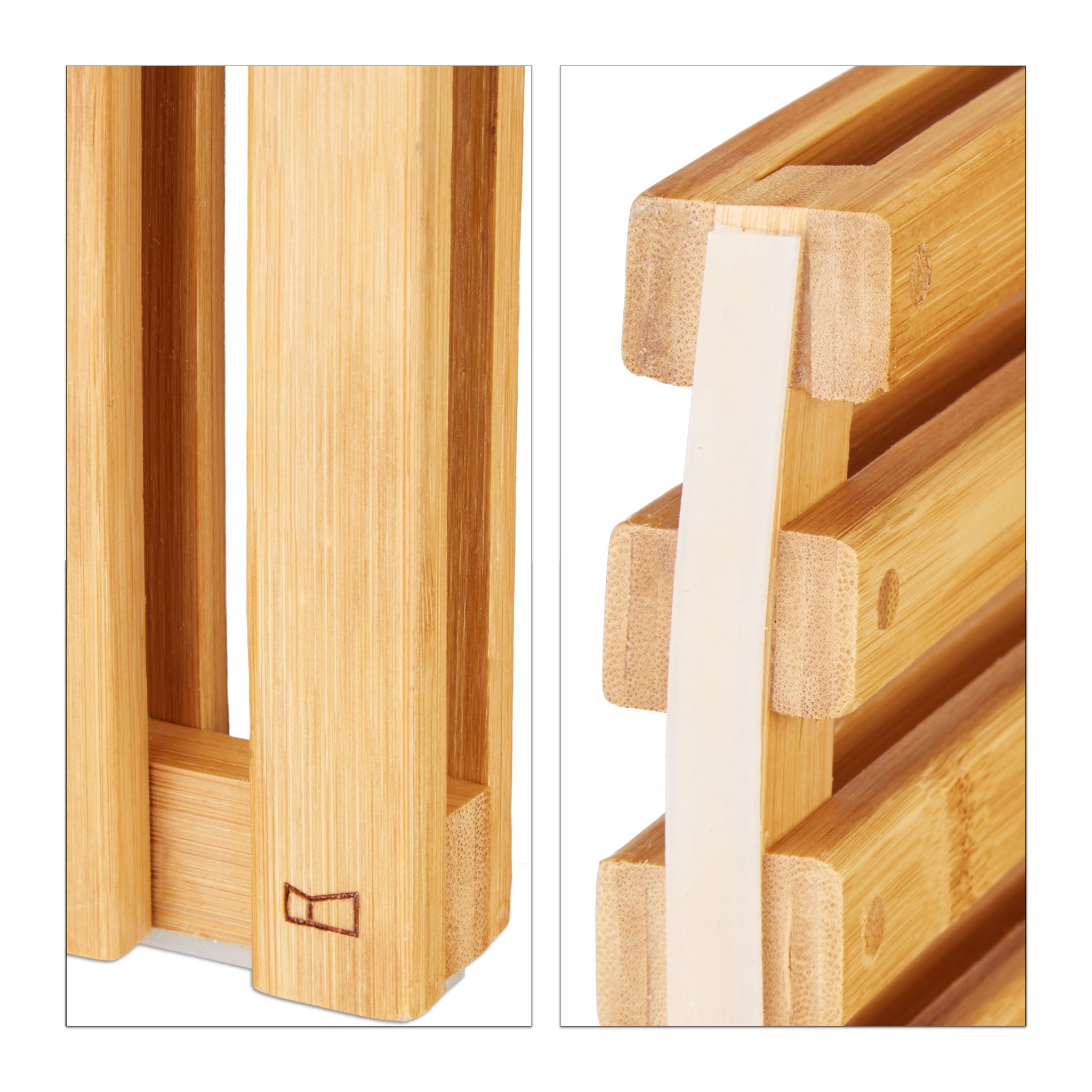 Garderoben Hocker Bambus Design Hellbraun von Relaxdays