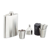 Flachmannset Edelstahl 7tlg. Schwarz-Silber von Relaxdays