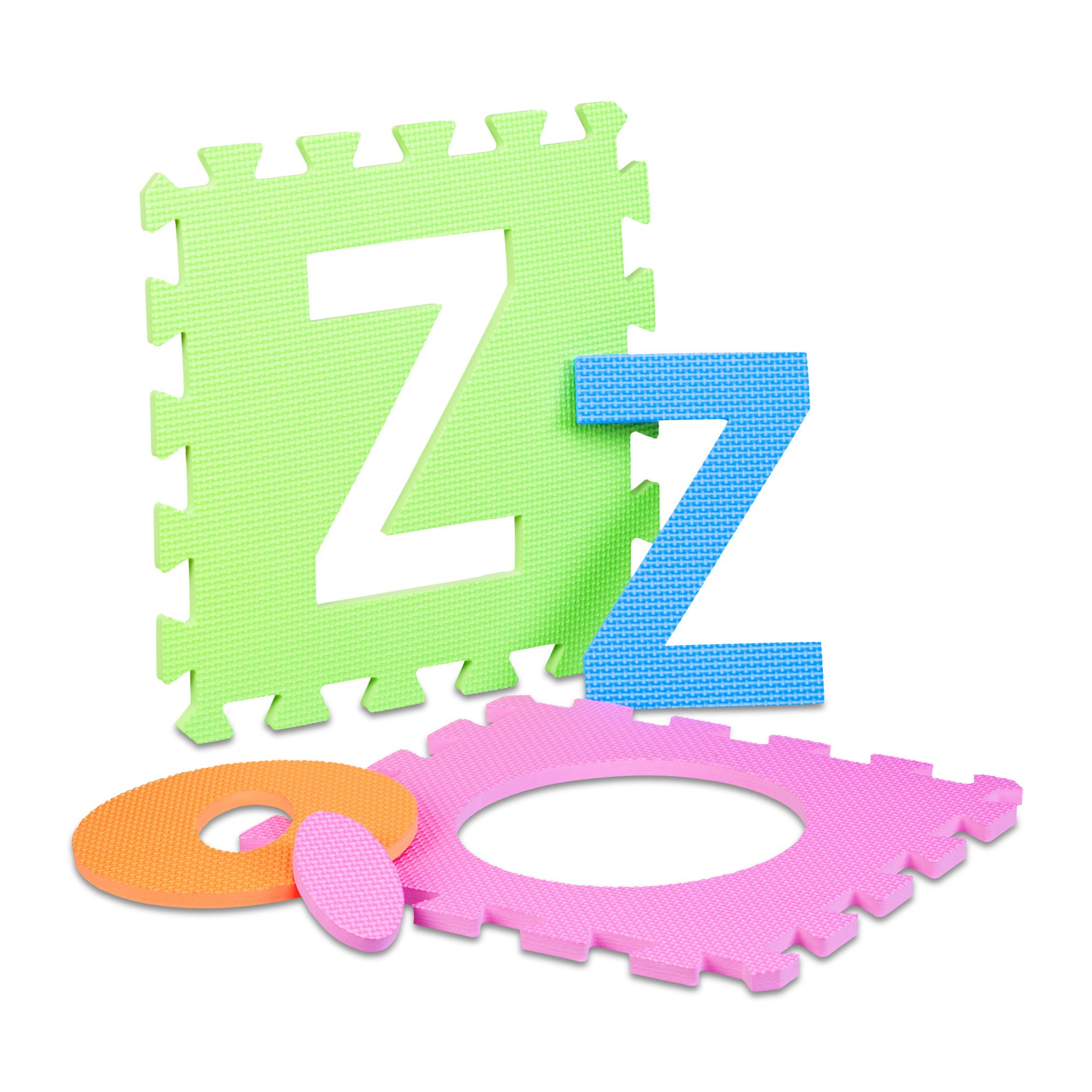 Spielmatte Puzzle 86-teiliges Set Gelb-Grün-Rot von Relaxdays