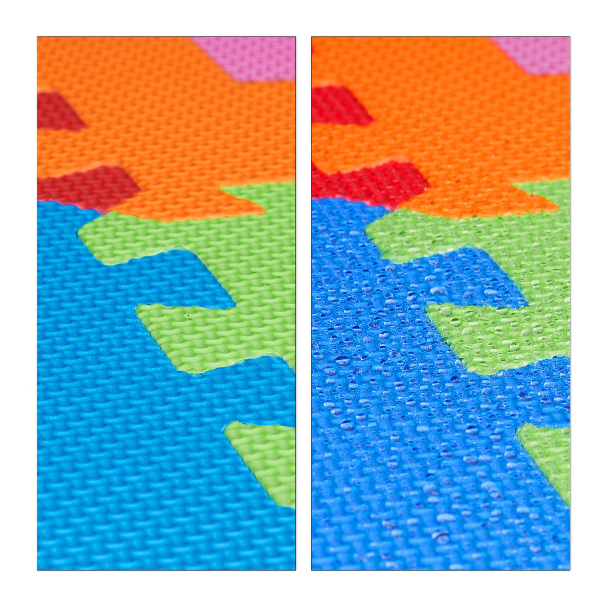Spielmatte Puzzle 86-teiliges Set Gelb-Grün-Rot von Relaxdays