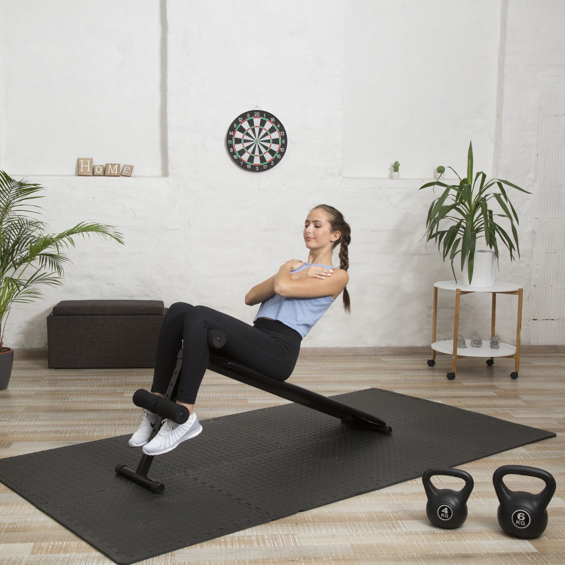 Schutzmatte Boden 8er-Set Schwarz von Relaxdays