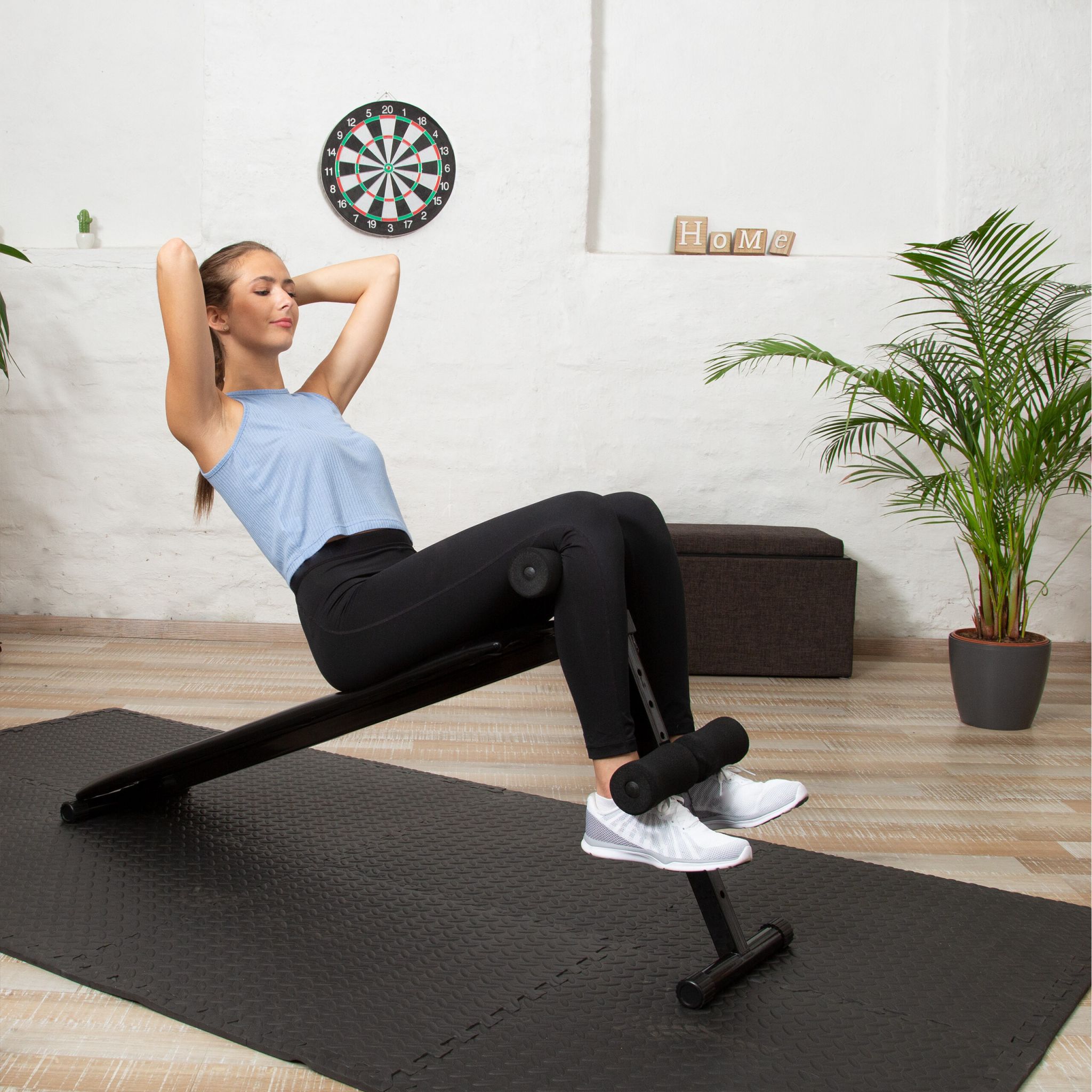 Schutzmatte Boden 8er-Set Schwarz von Relaxdays