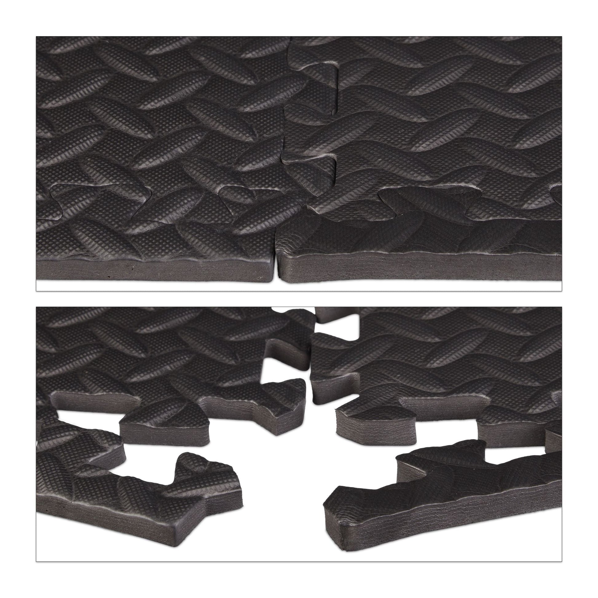 Schutzmatte Boden 8er-Set Schwarz von Relaxdays