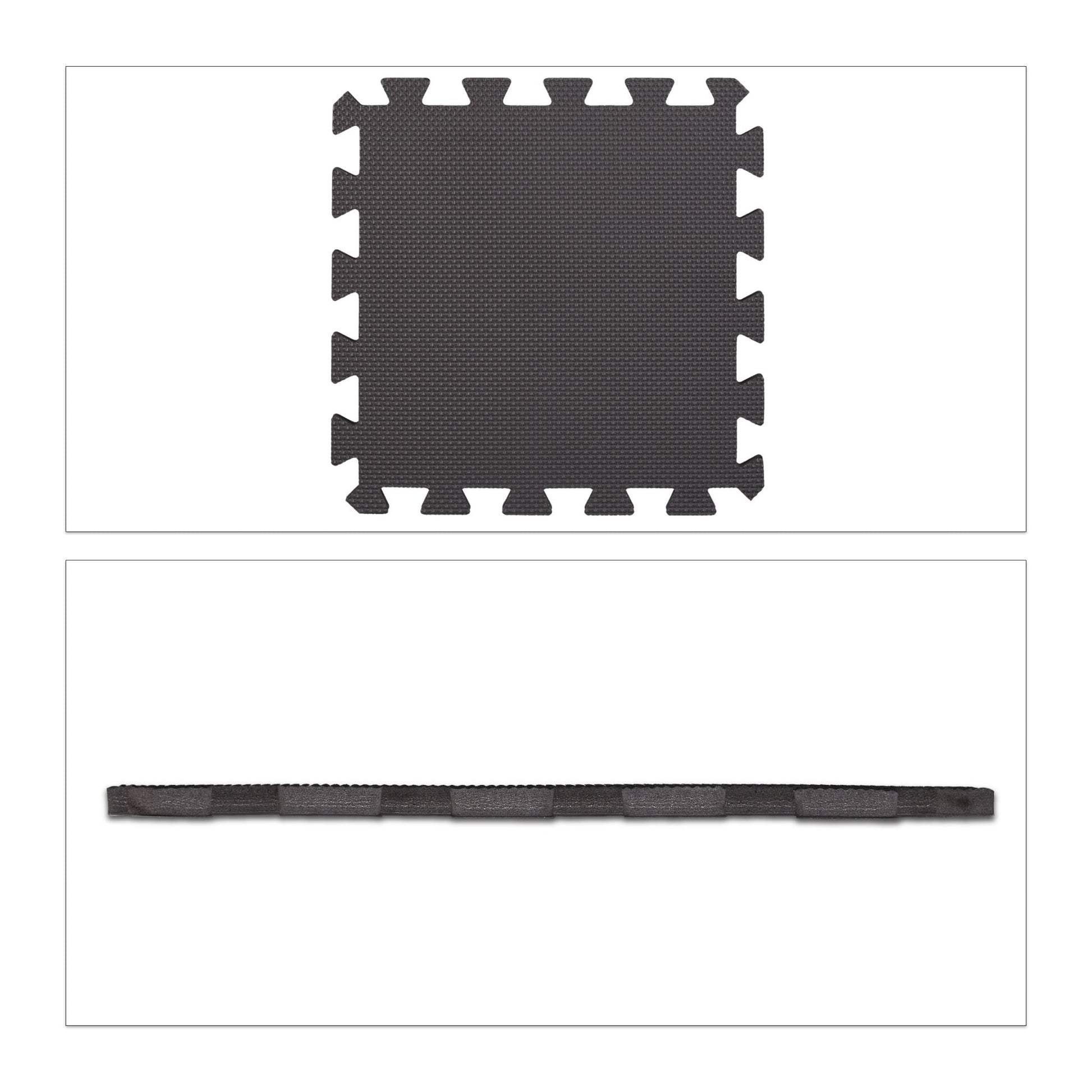 Bodenschutzmatte Fitnessgeräte 24er-Set Schwarz von Relaxdays