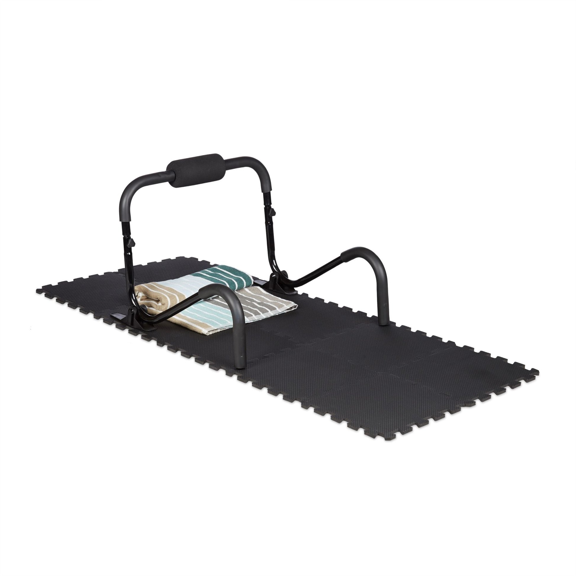 Bodenschutzmatte Fitnessgeräte 24er-Set Schwarz von Relaxdays