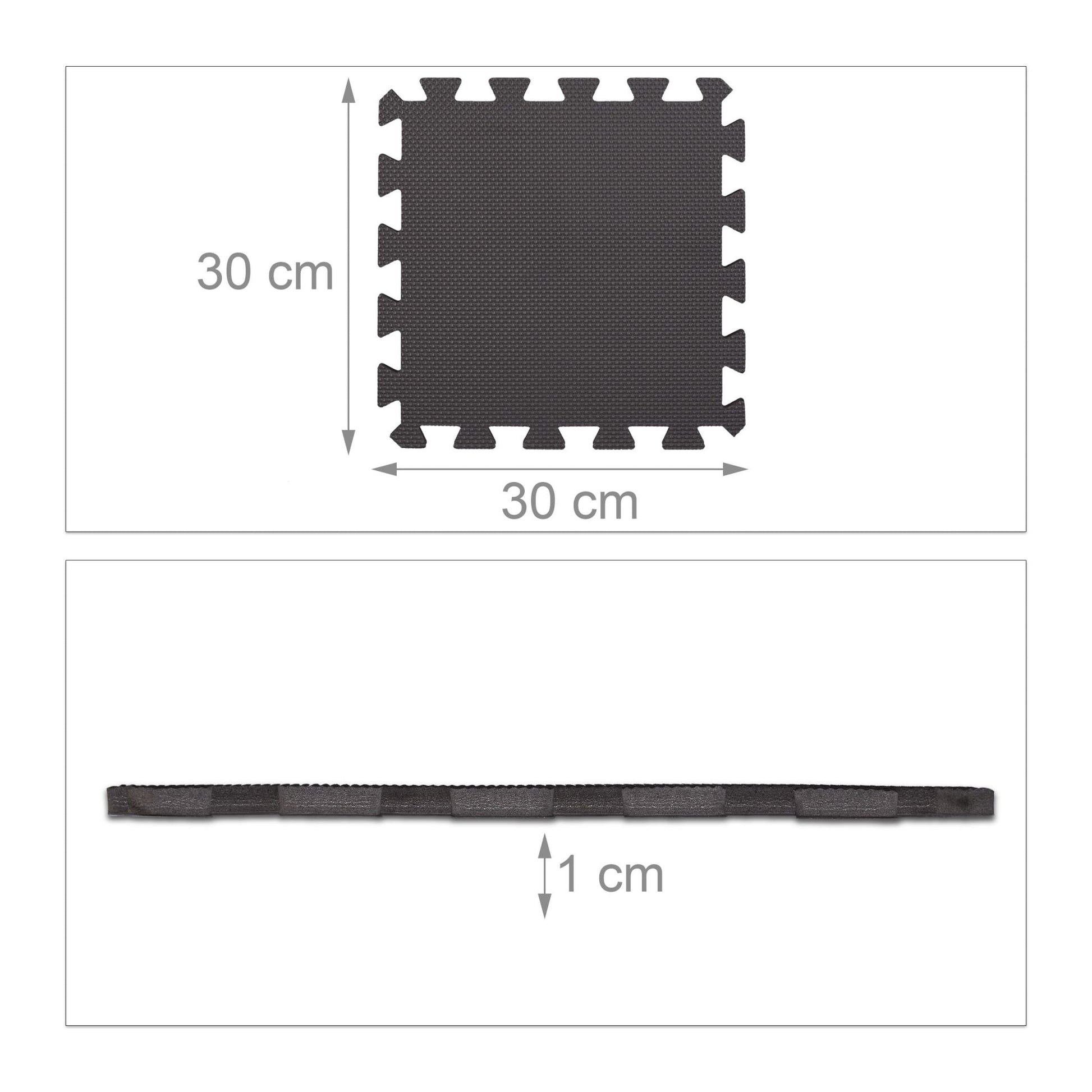 Bodenschutzmatte Fitnessgeräte 24er-Set Schwarz von Relaxdays