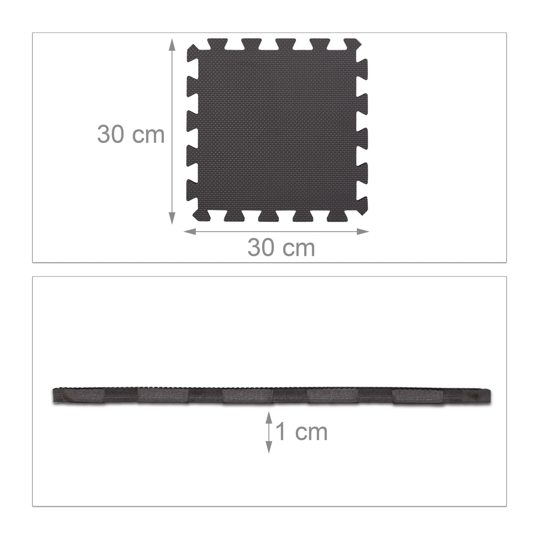 Bodenschutzmatte Fitnessgeräte 24er-Set Schwarz von Relaxdays