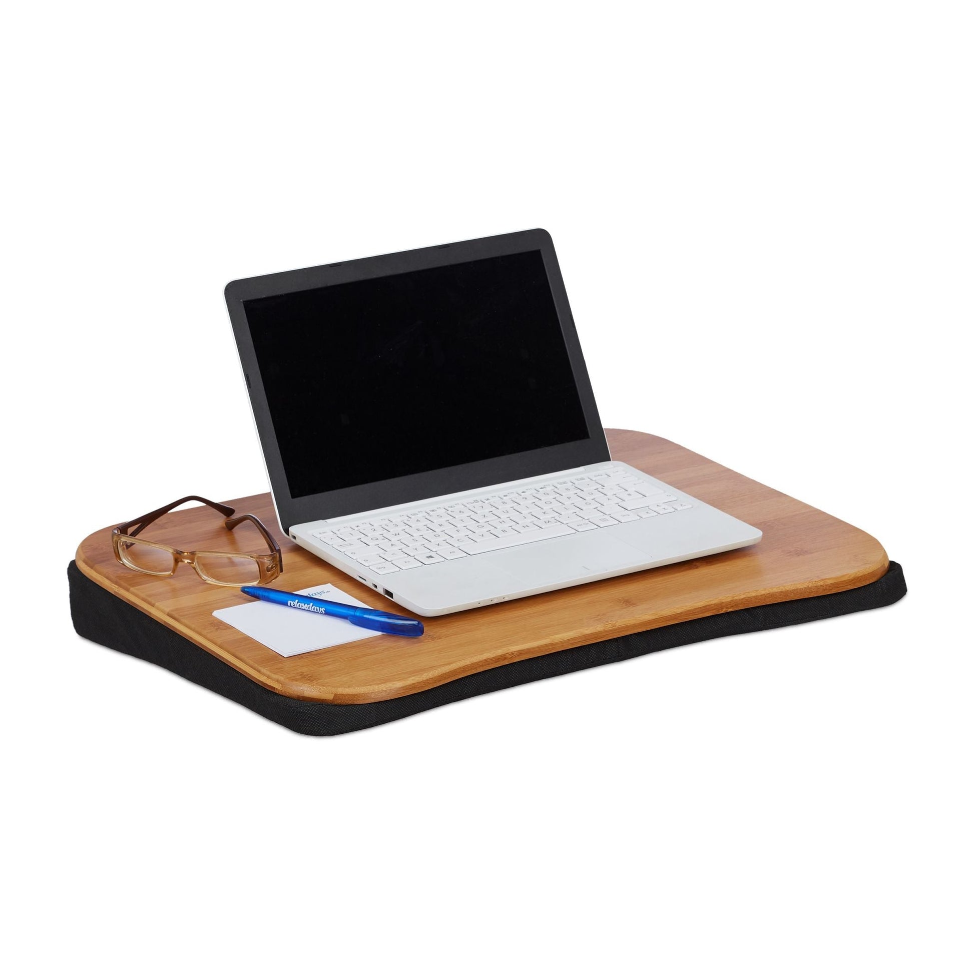 Laptopkissen Bambus Hellbraun-Schwarz von Relaxdays