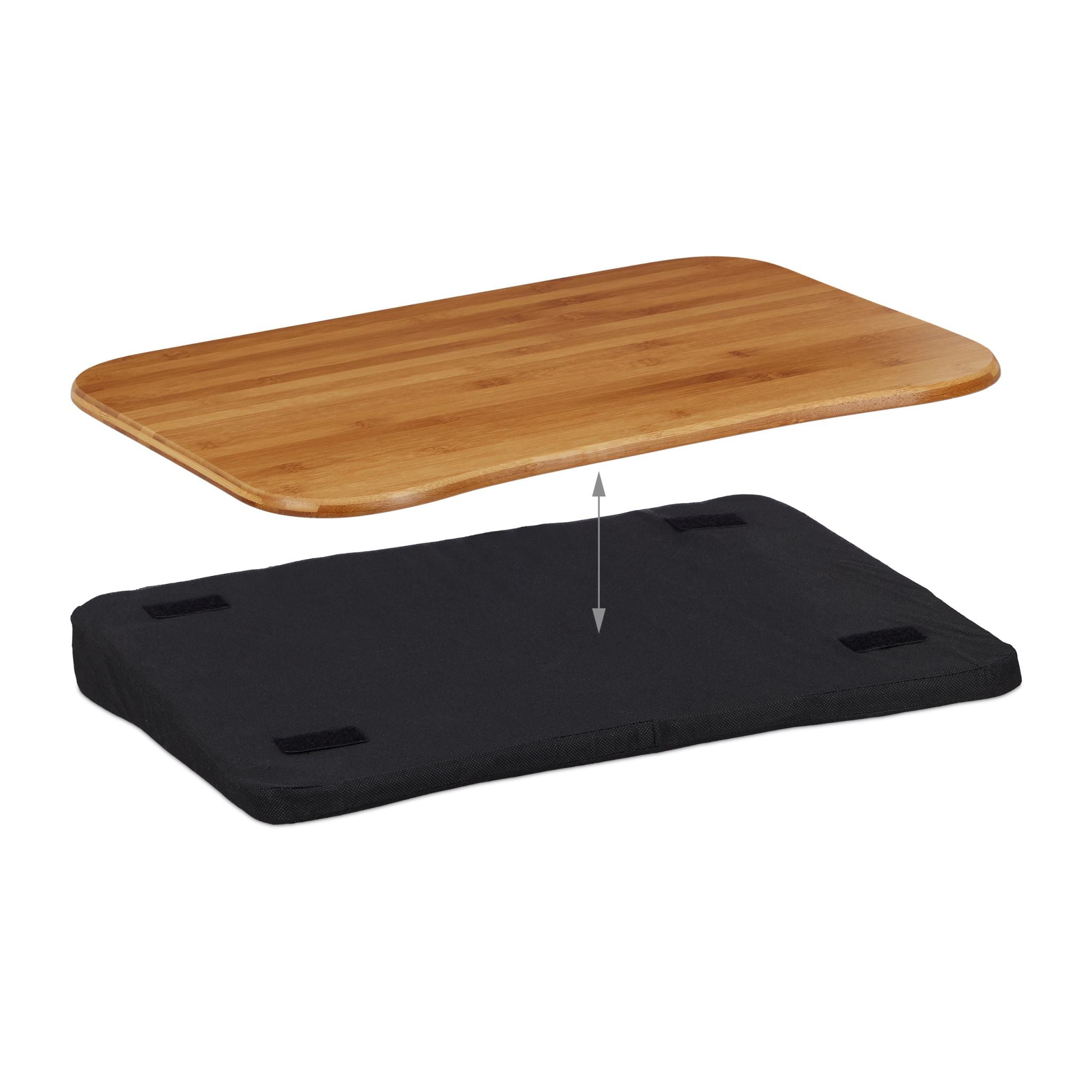 Laptopkissen Bambus Hellbraun-Schwarz von Relaxdays