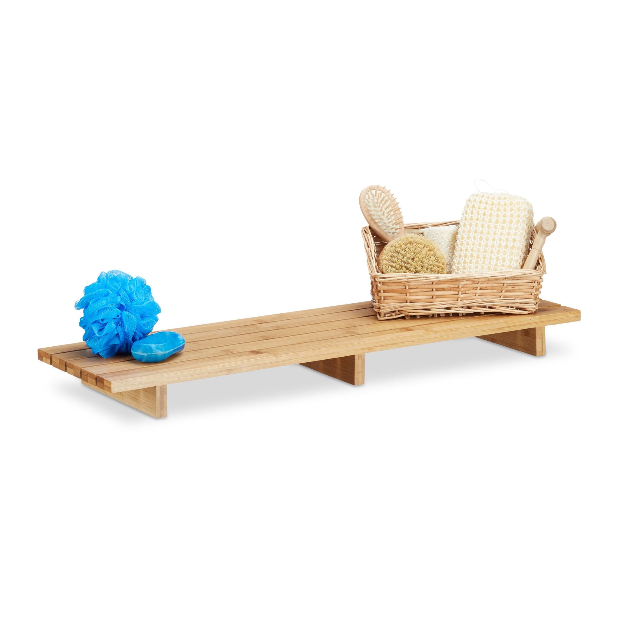 Badewannenablage Bambus 70cm Hellbraun von Relaxdays