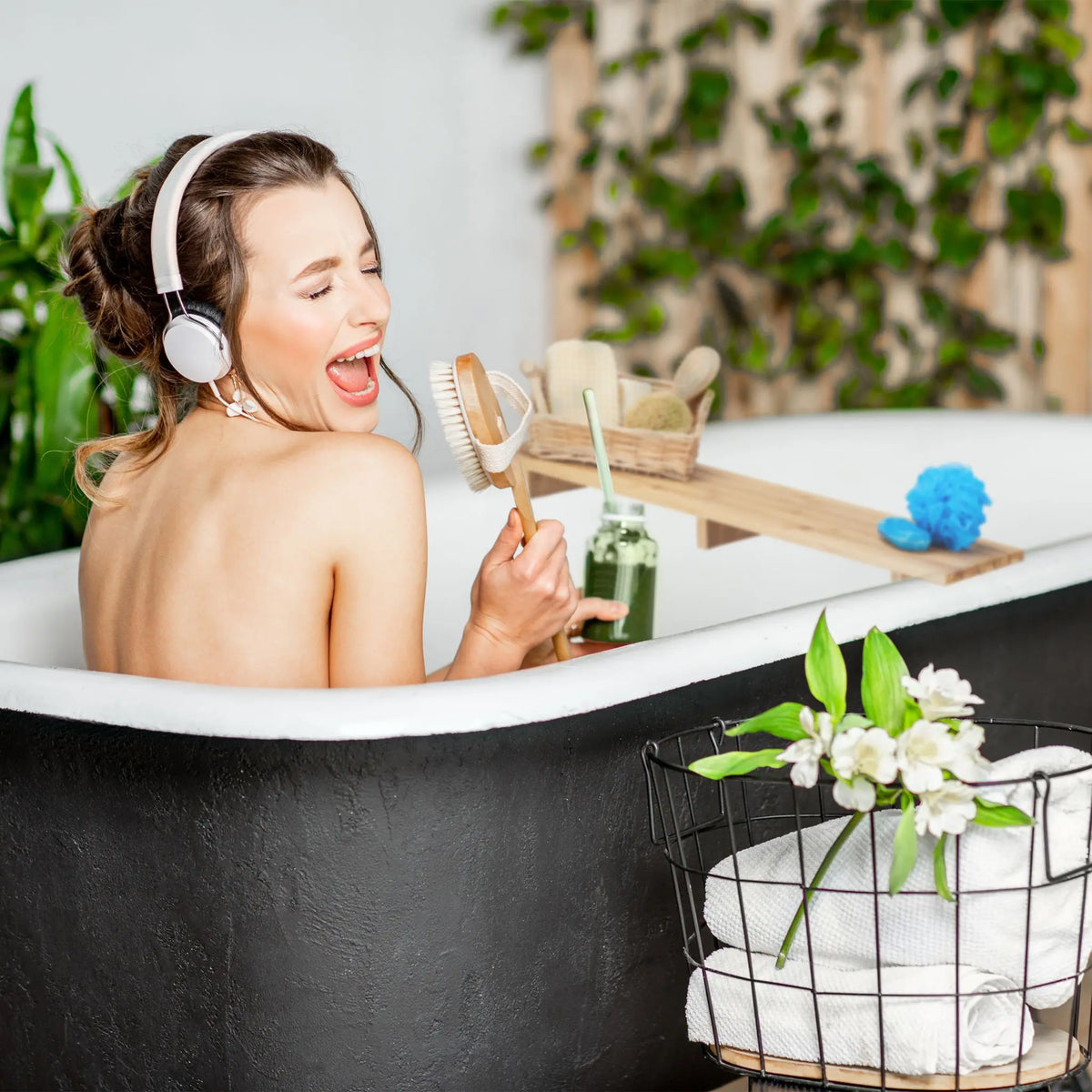 Badewannenablage Bambus 70cm Hellbraun von Relaxdays