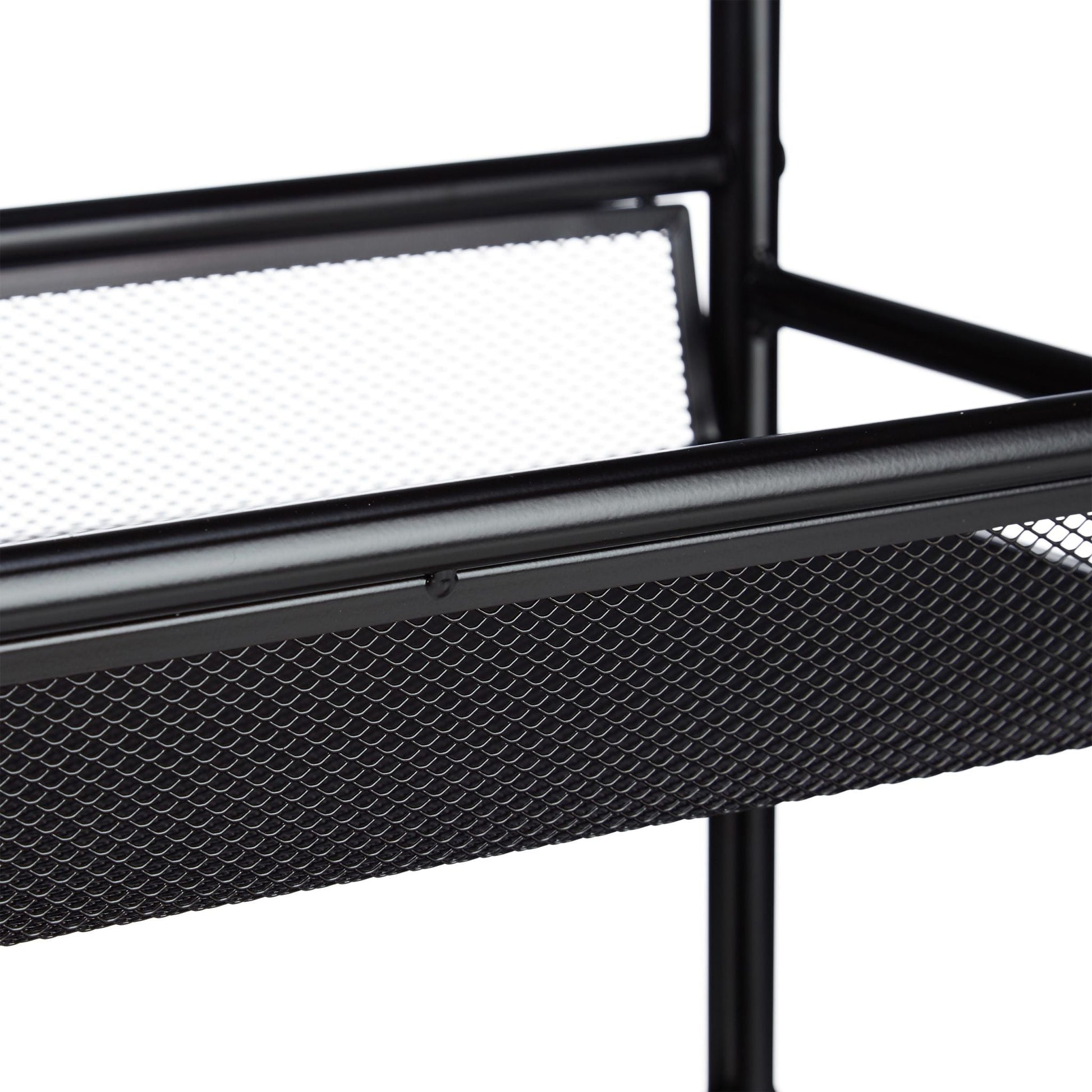 Rollregal schmal mit 4 Ablagen Schwarz von Relaxdays