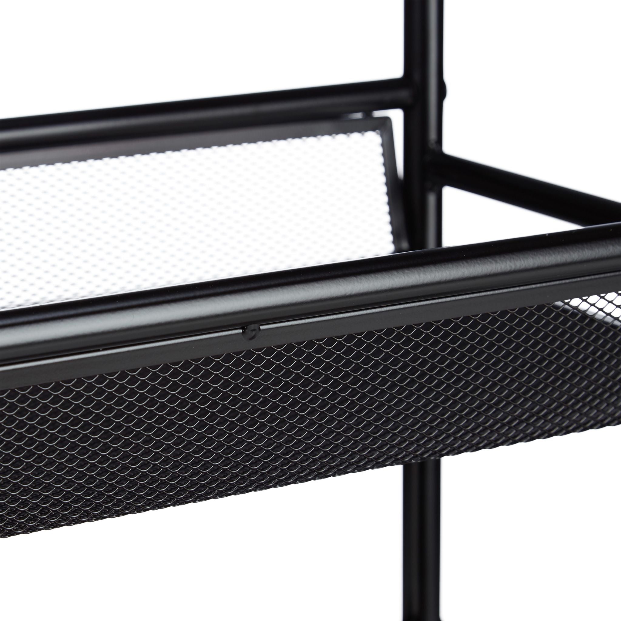 Rollregal schmal mit 4 Ablagen Schwarz von Relaxdays