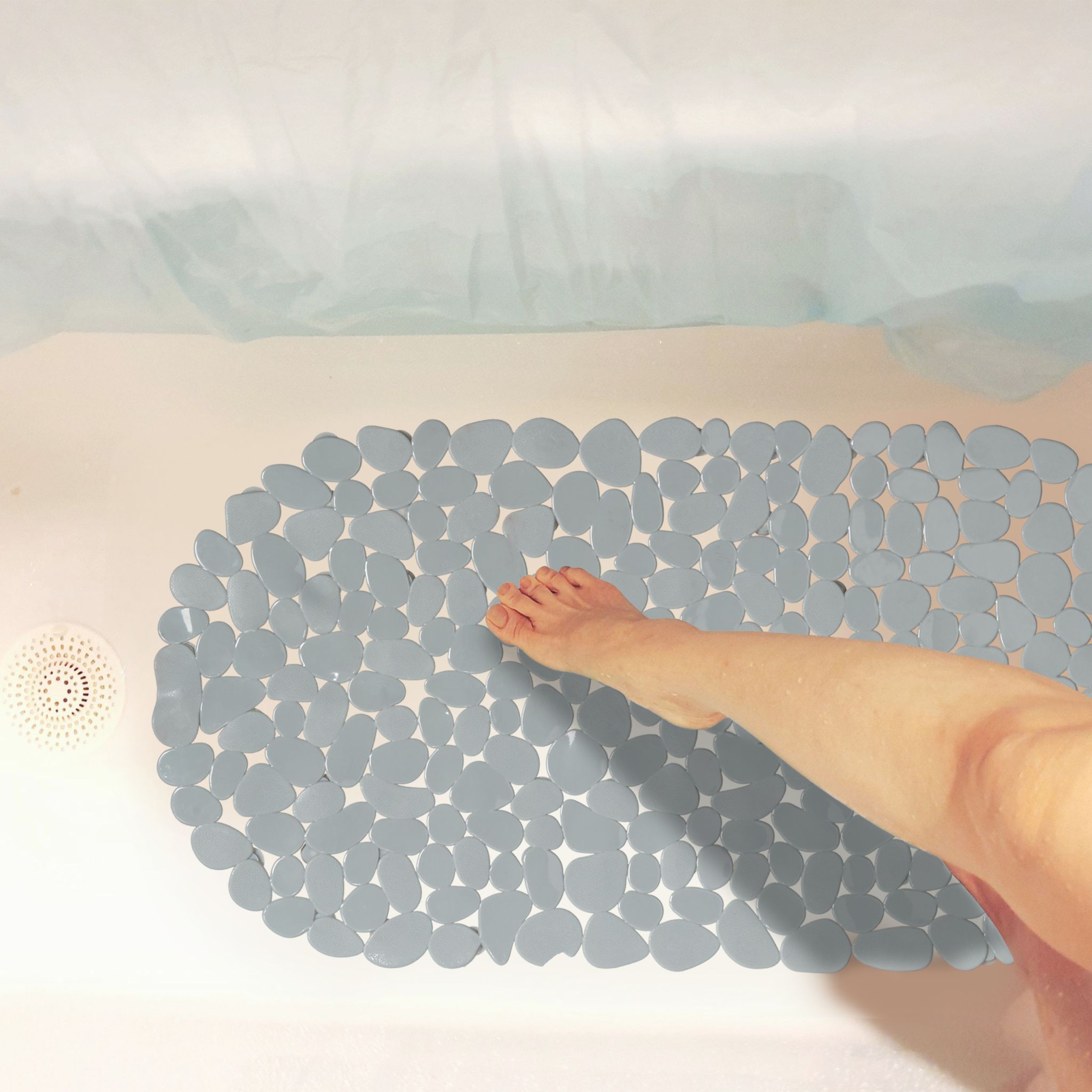 Badewanneneinlage Steinoptik Grau von Relaxdays