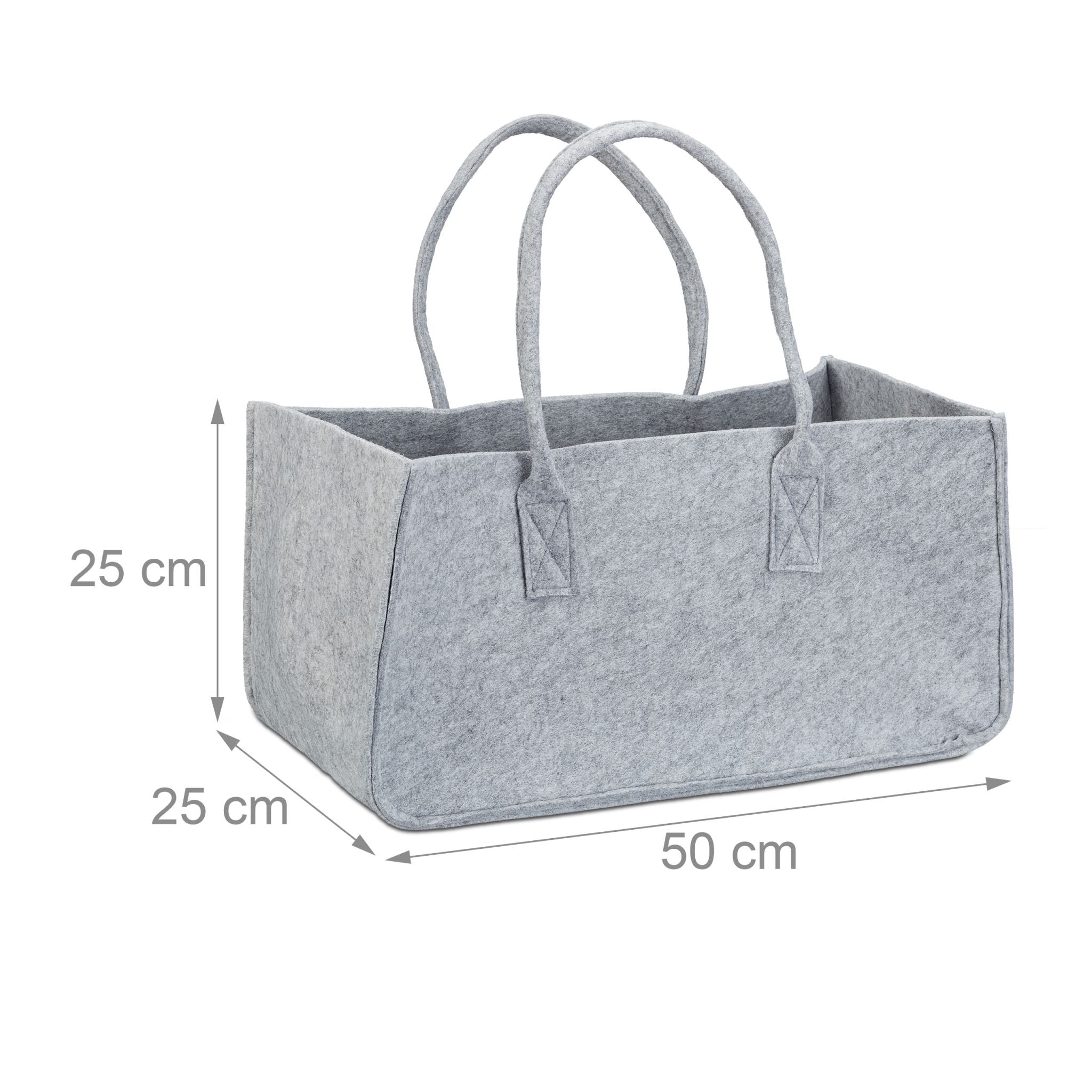 Kaminholztasche Filz Grau von Relaxdays