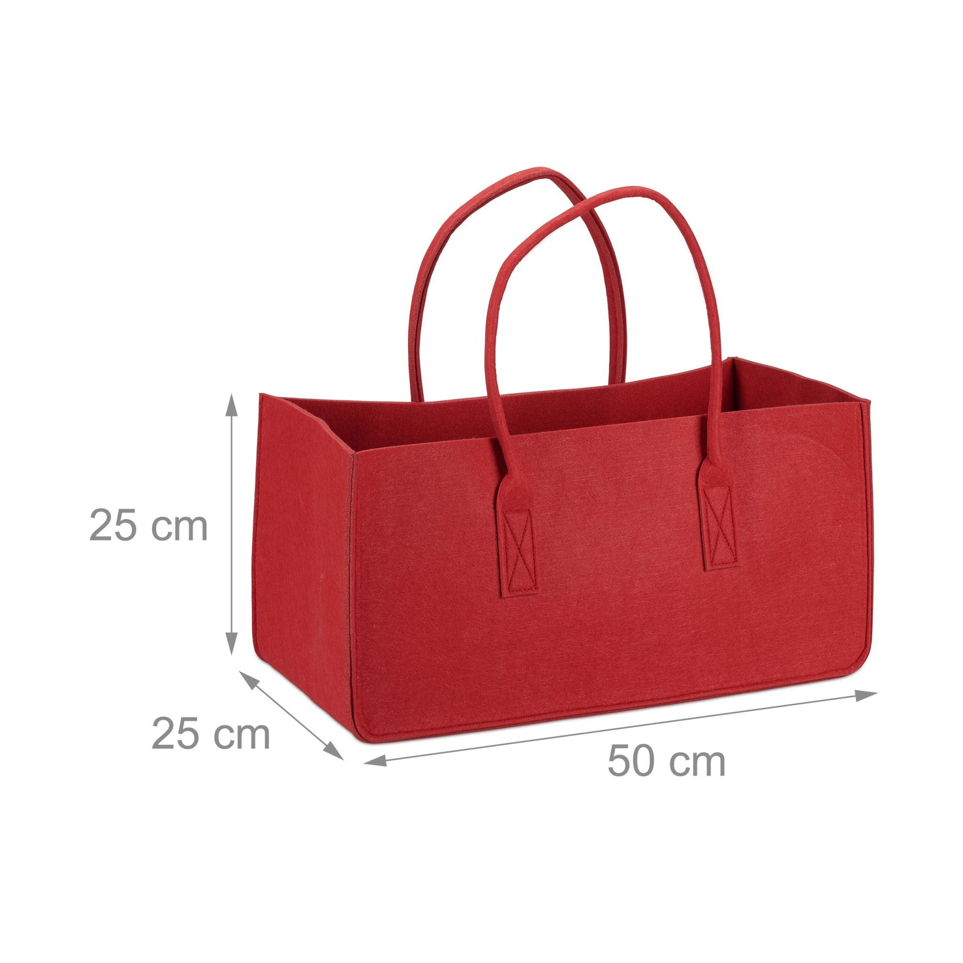 Kaminholztasche Filz Rot von Relaxdays