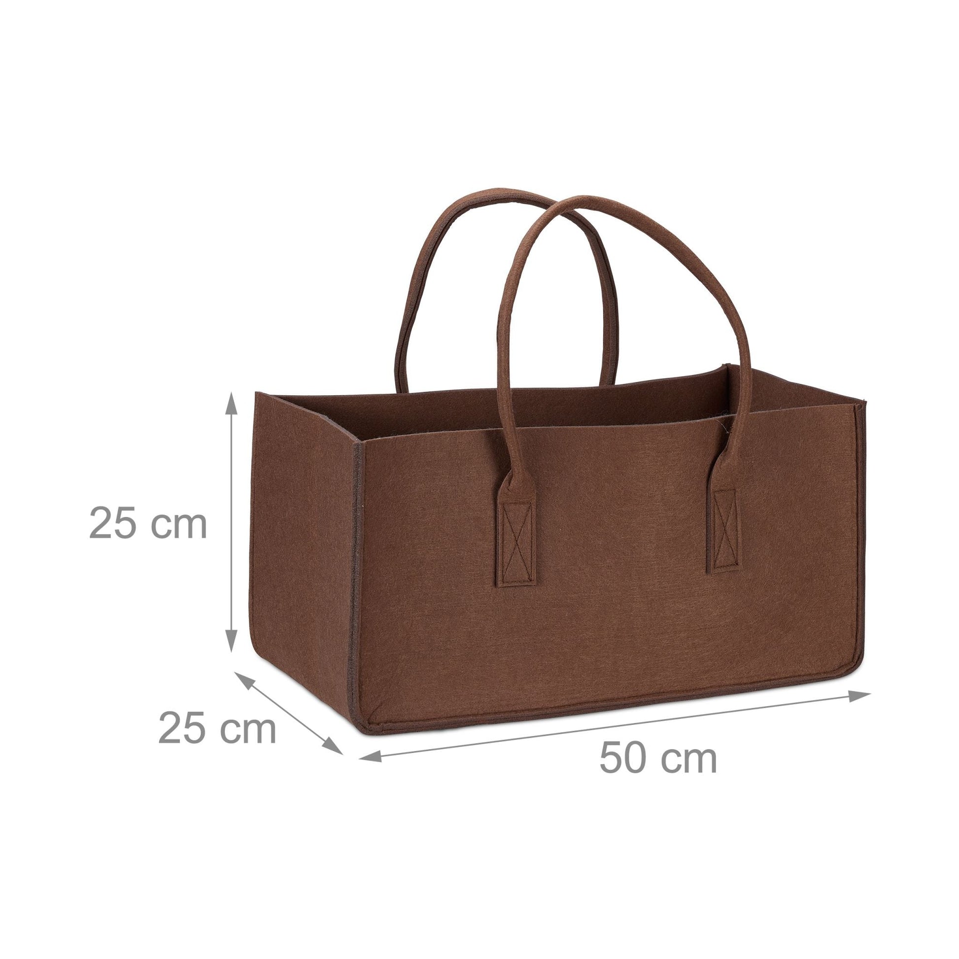 Kaminholztasche Filz Dunkelbraun von Relaxdays