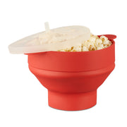 Popcorn Maker Silikon für die Mikrowelle Rot-Transparent
