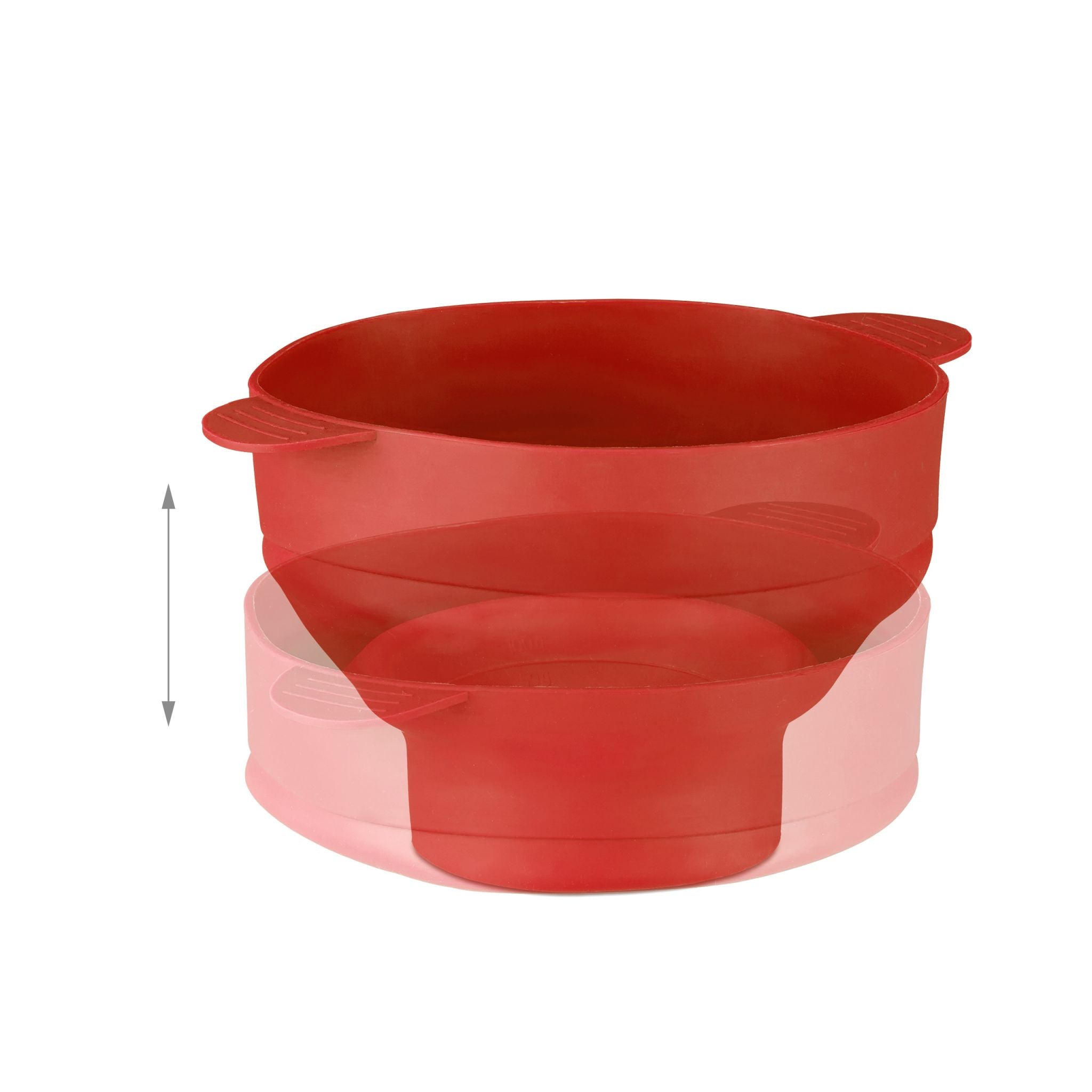 Popcorn Maker Silikon für die Mikrowelle Rot-Transparent