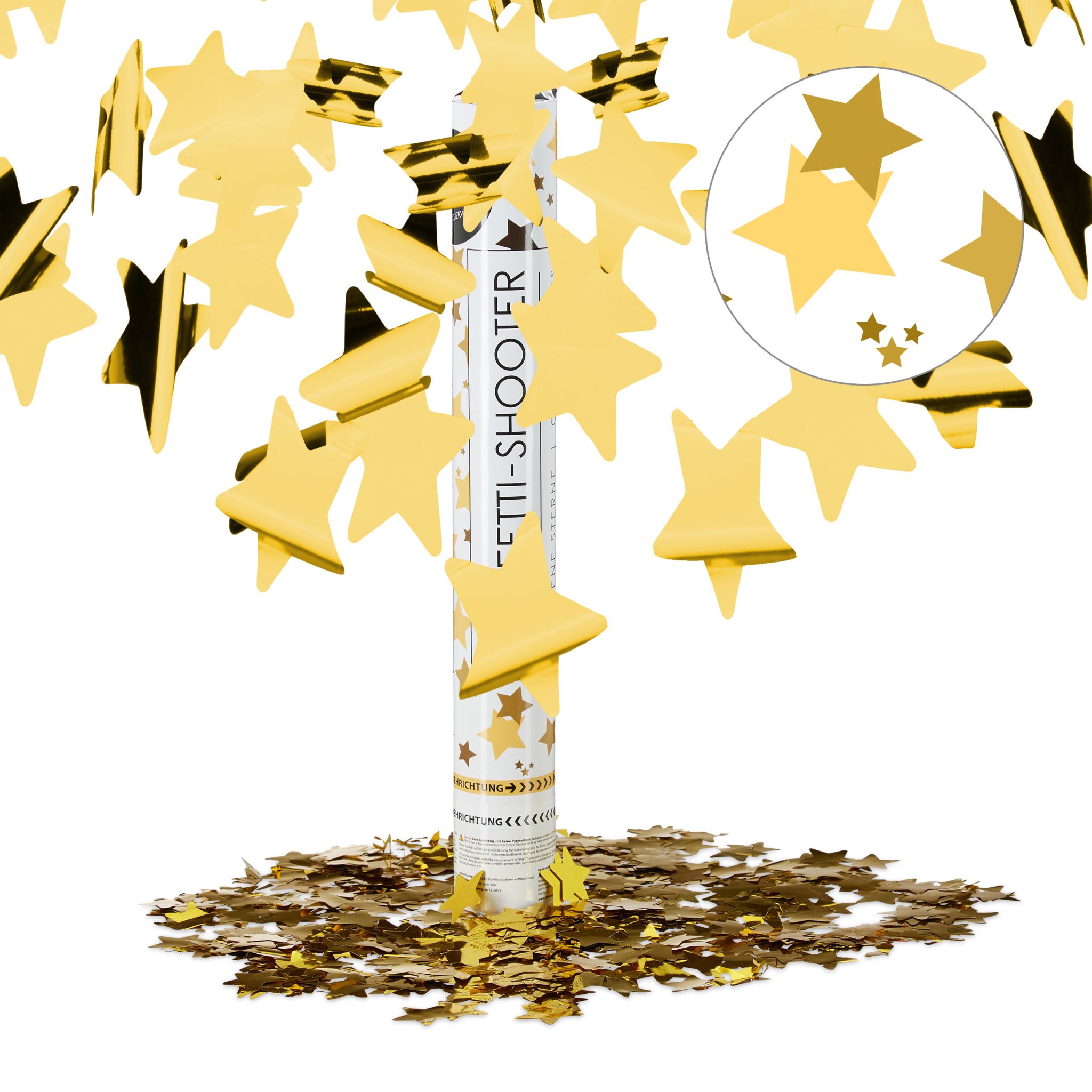 Party Popper Gold 40cm Sterne Gold von Relaxdays
