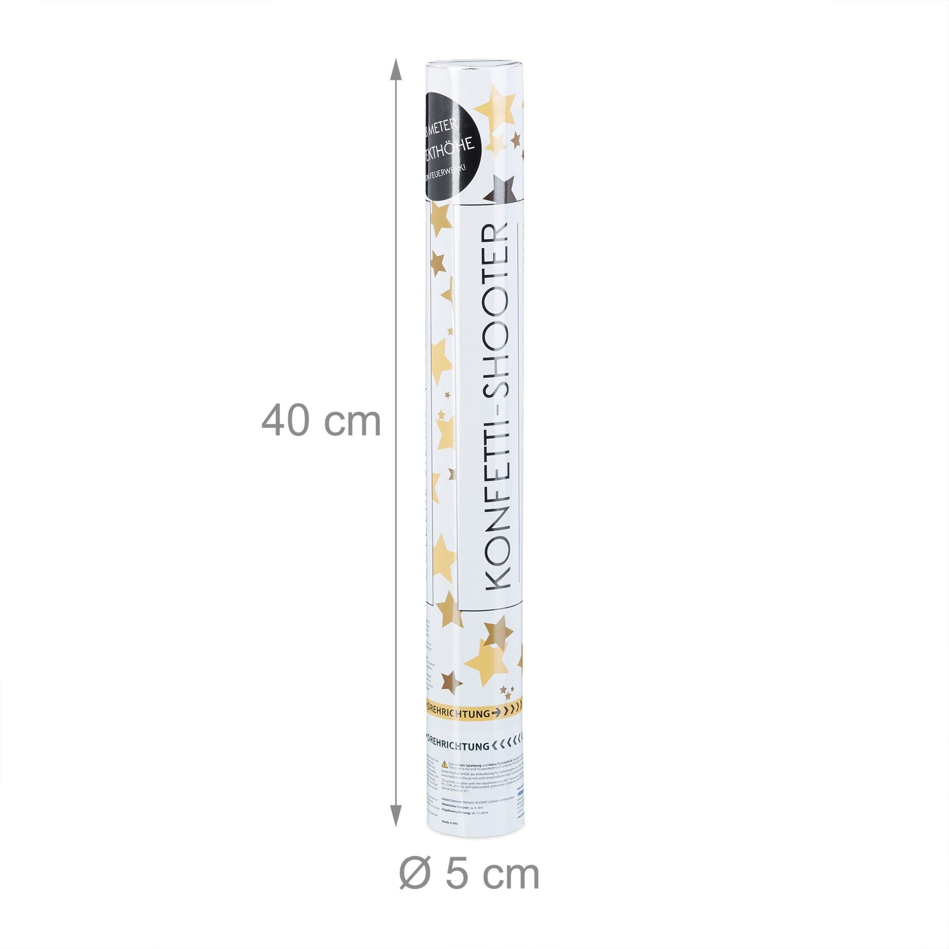 Party Popper Gold 40cm Sterne Gold von Relaxdays