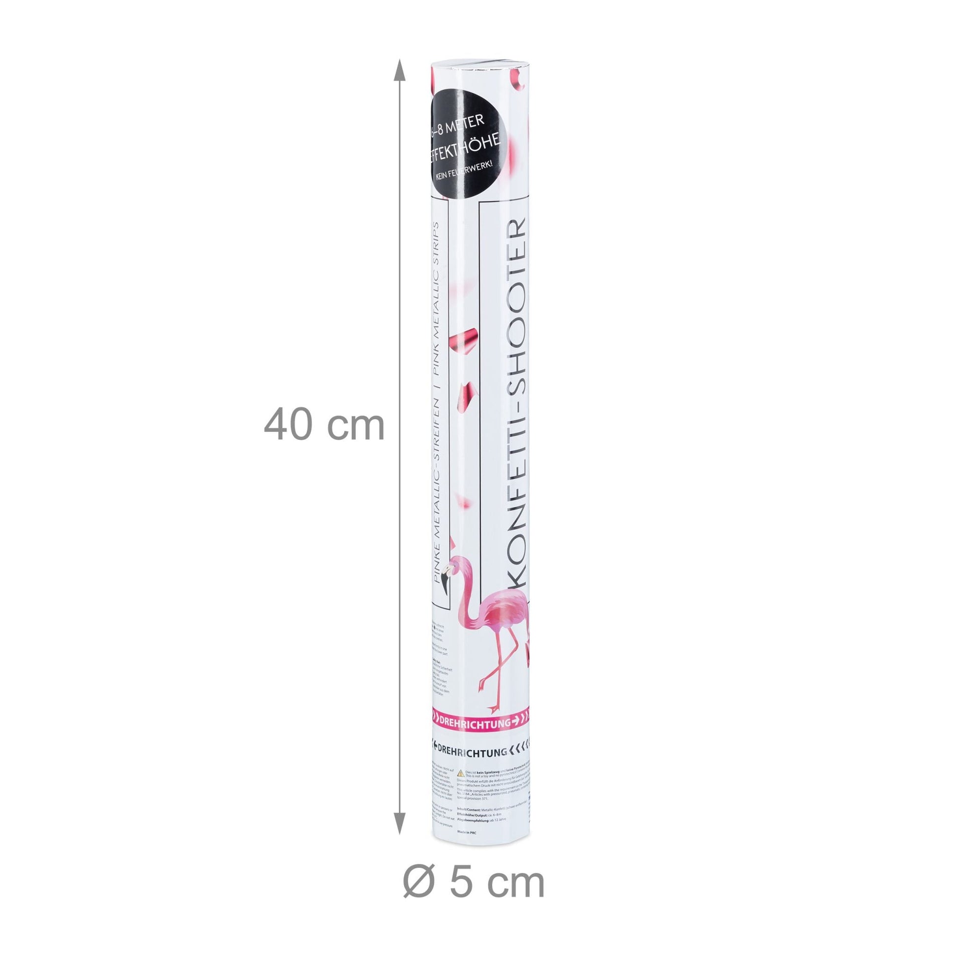 Party Popper Pink 40cm Kanone Pink von Relaxdays
