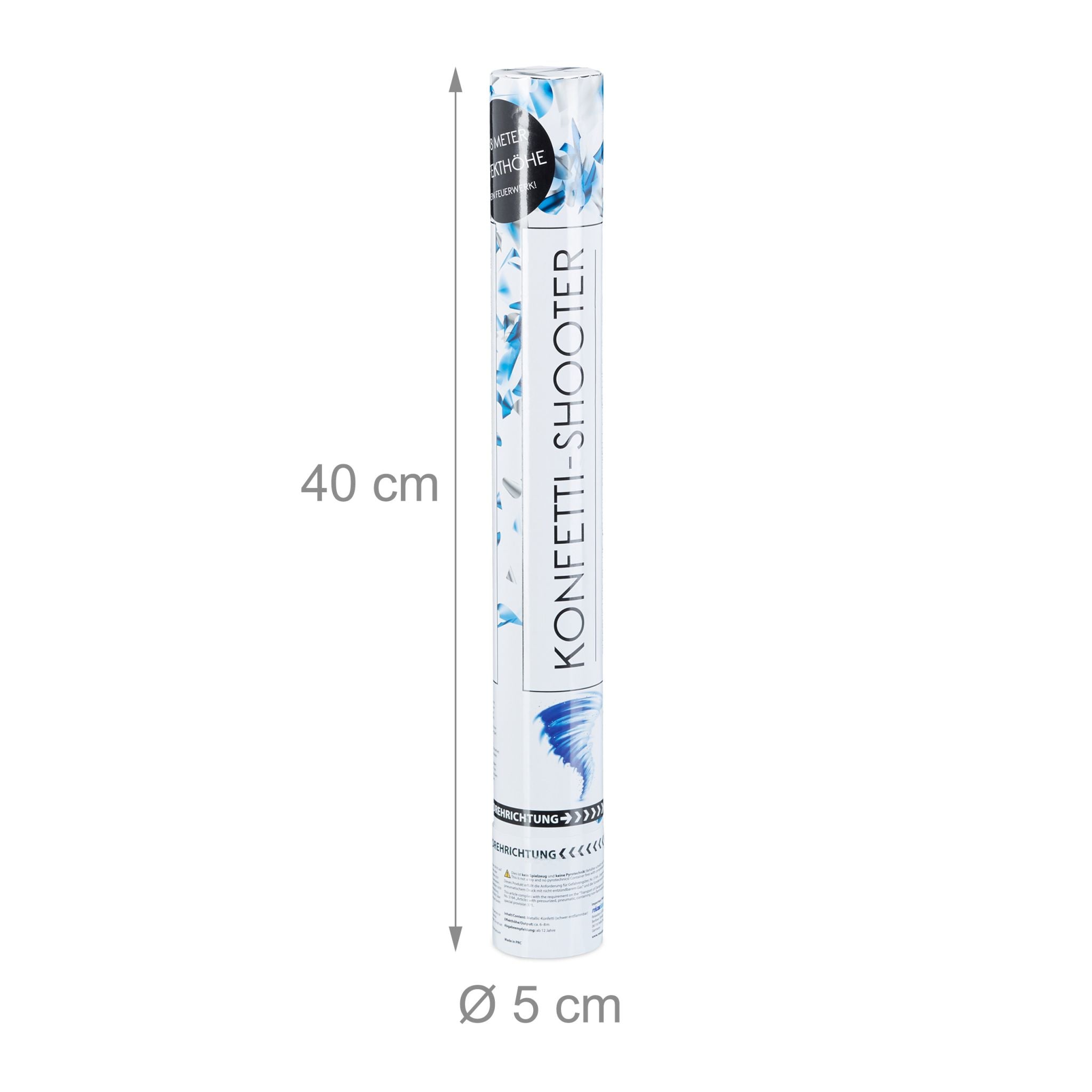 Party Popper 40cm blau-silber Hellblau-Silber von Relaxdays